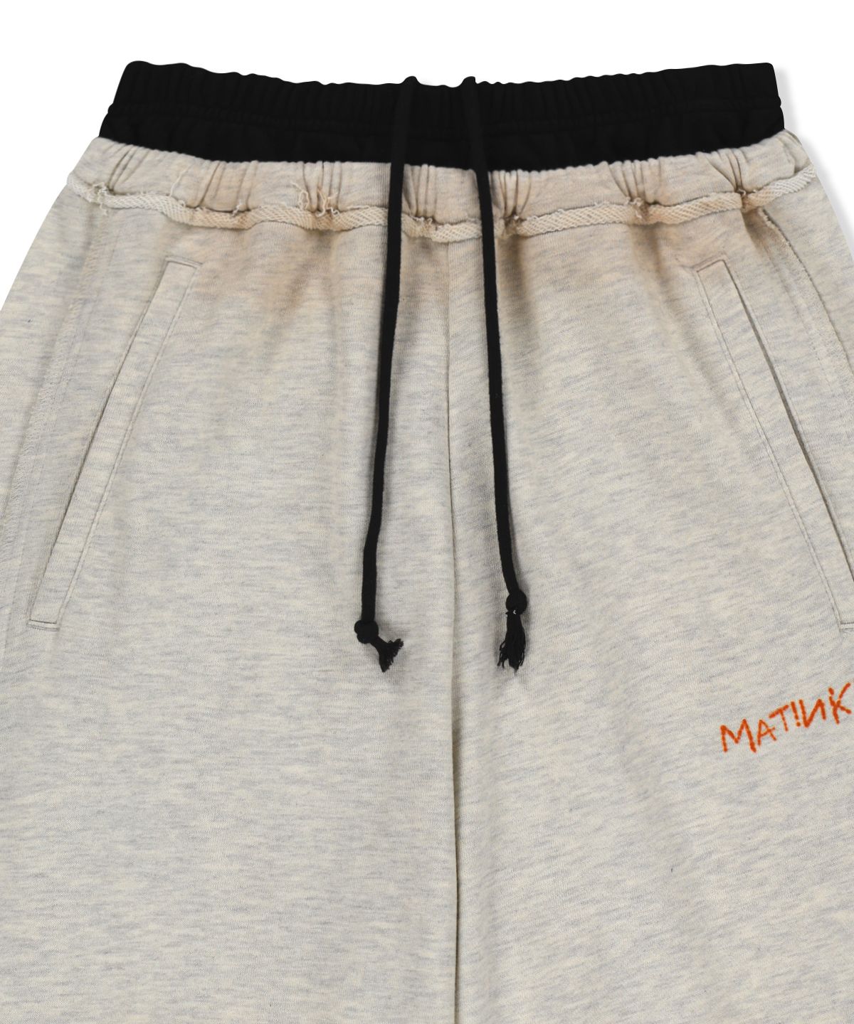 마뗑킴(MATIN KIM) VINTAGE WASHED COLOR CONTRAST SWEATPANTS IN LIGHT BEIGE