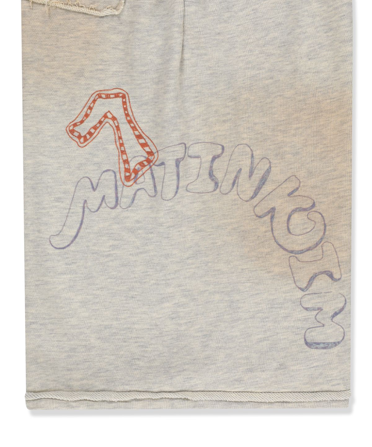 마뗑킴(MATIN KIM) VINTAGE WASHED COLOR CONTRAST BERMUDA SWEATPANTS IN LIGHT BEIGE