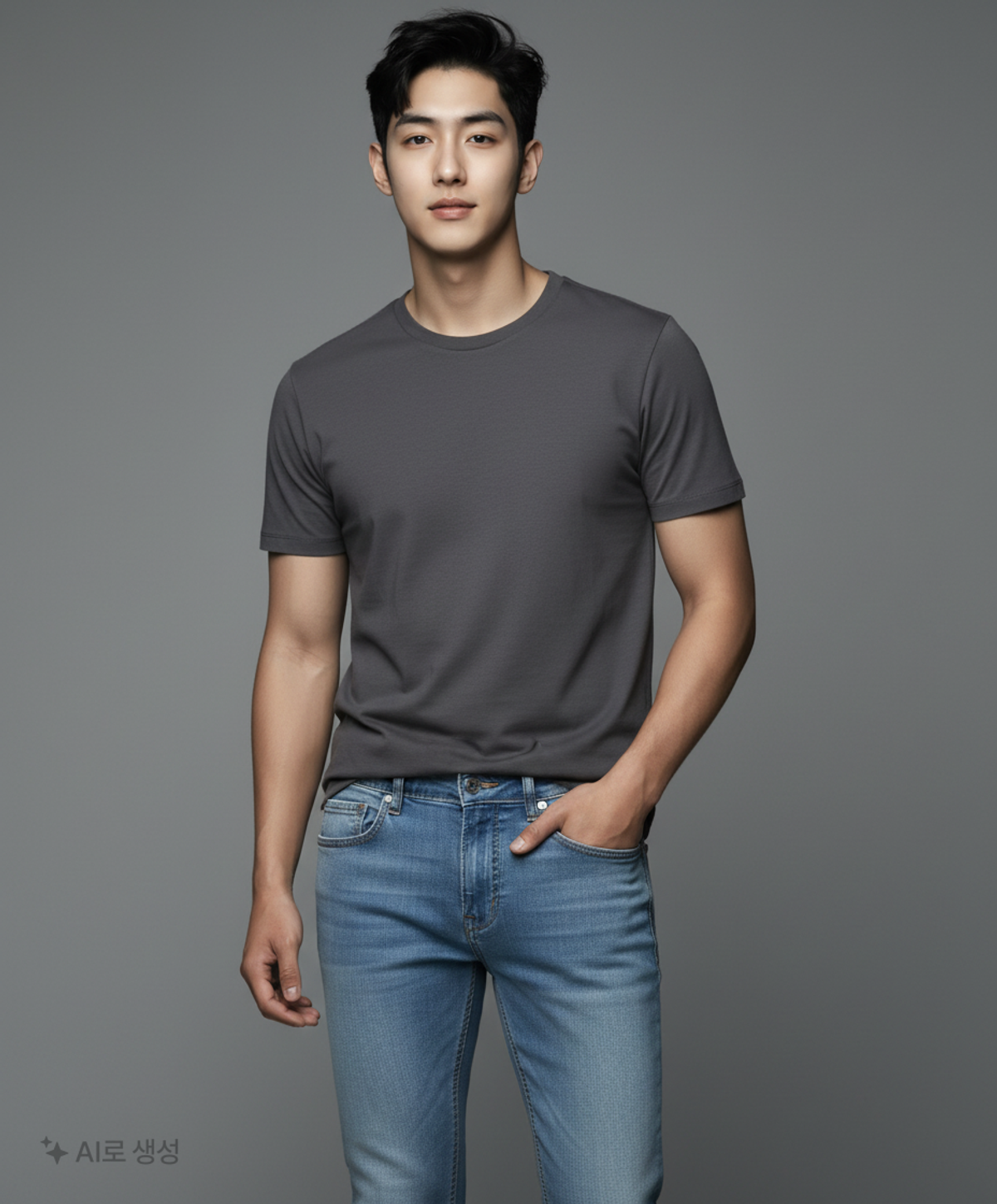 잠뱅이(JAMBANGEE) 남성 쿨맥스 바이오스톤 탈색워싱 테이퍼드핏 데님 미디엄블루 AK2DTA01-MB 81~102