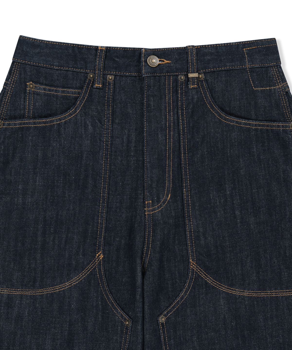 마뗑킴(MATIN KIM) PANEL STITCH DENIM PANTS IN DARK NAVY