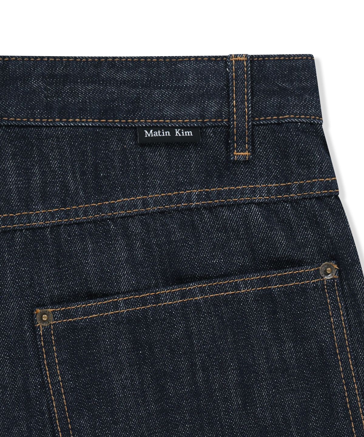 마뗑킴(MATIN KIM) PANEL STITCH DENIM PANTS IN DARK NAVY
