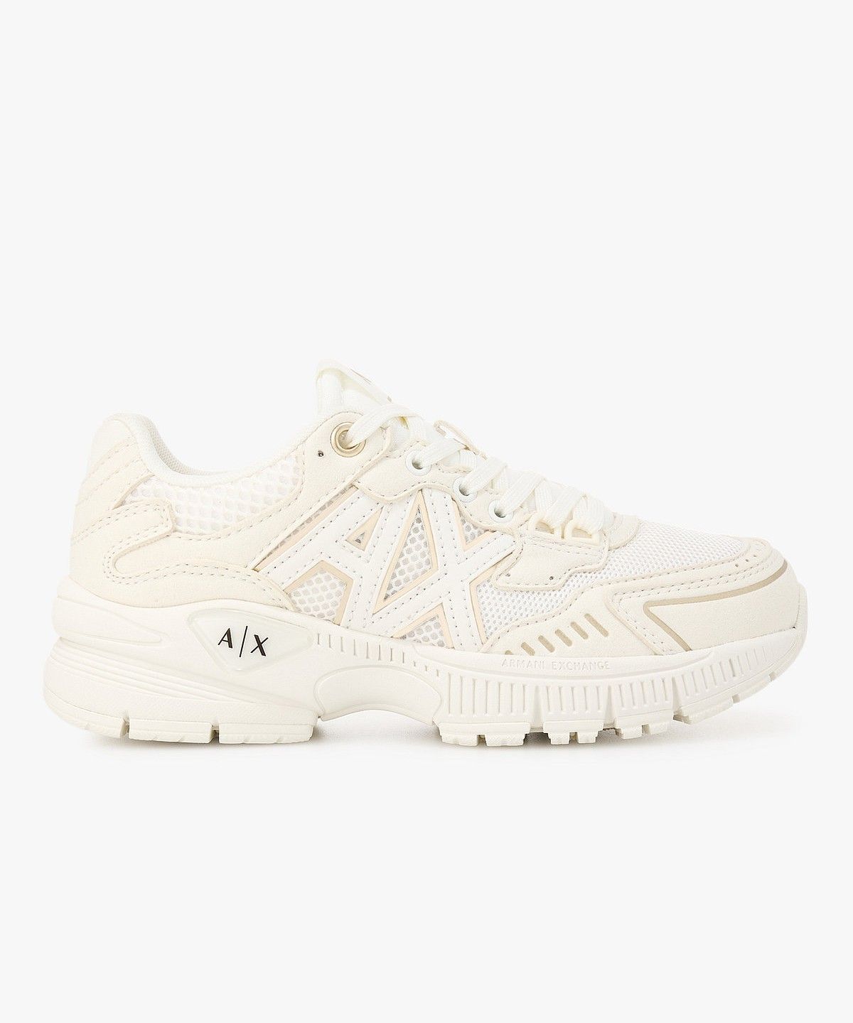 아르마니 익스체인지(ARMANI EXCHANGE) 여성 메쉬 패널 청키 스니커즈 _오프 화이트_A426175502
