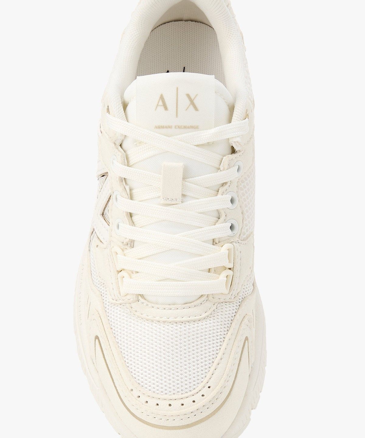 아르마니 익스체인지(ARMANI EXCHANGE) 여성 메쉬 패널 청키 스니커즈 _오프 화이트_A426175502