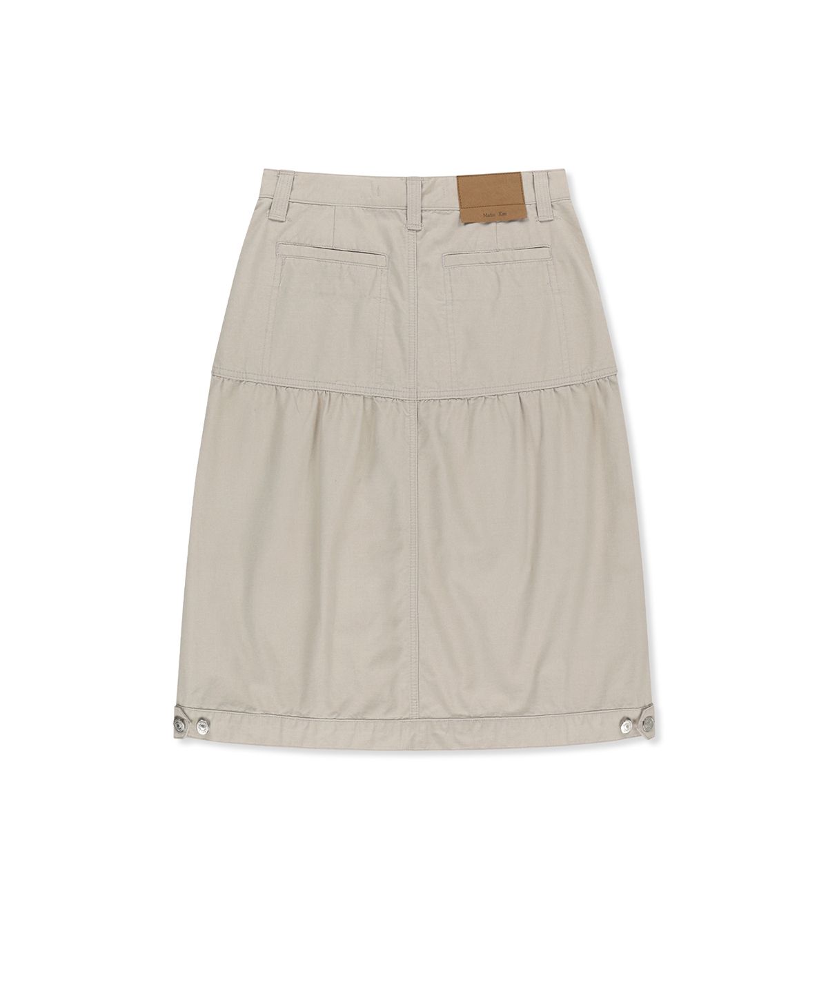 마뗑킴(MATIN KIM) VINTAGE POCKET MIDI SKIRT IN LIGHT BEIGE