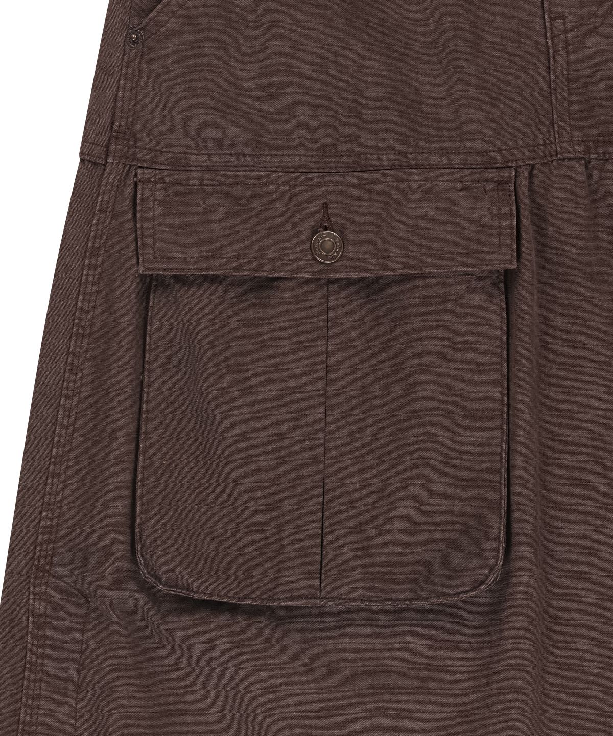 마뗑킴(MATIN KIM) VINTAGE POCKET MIDI SKIRT IN BROWN