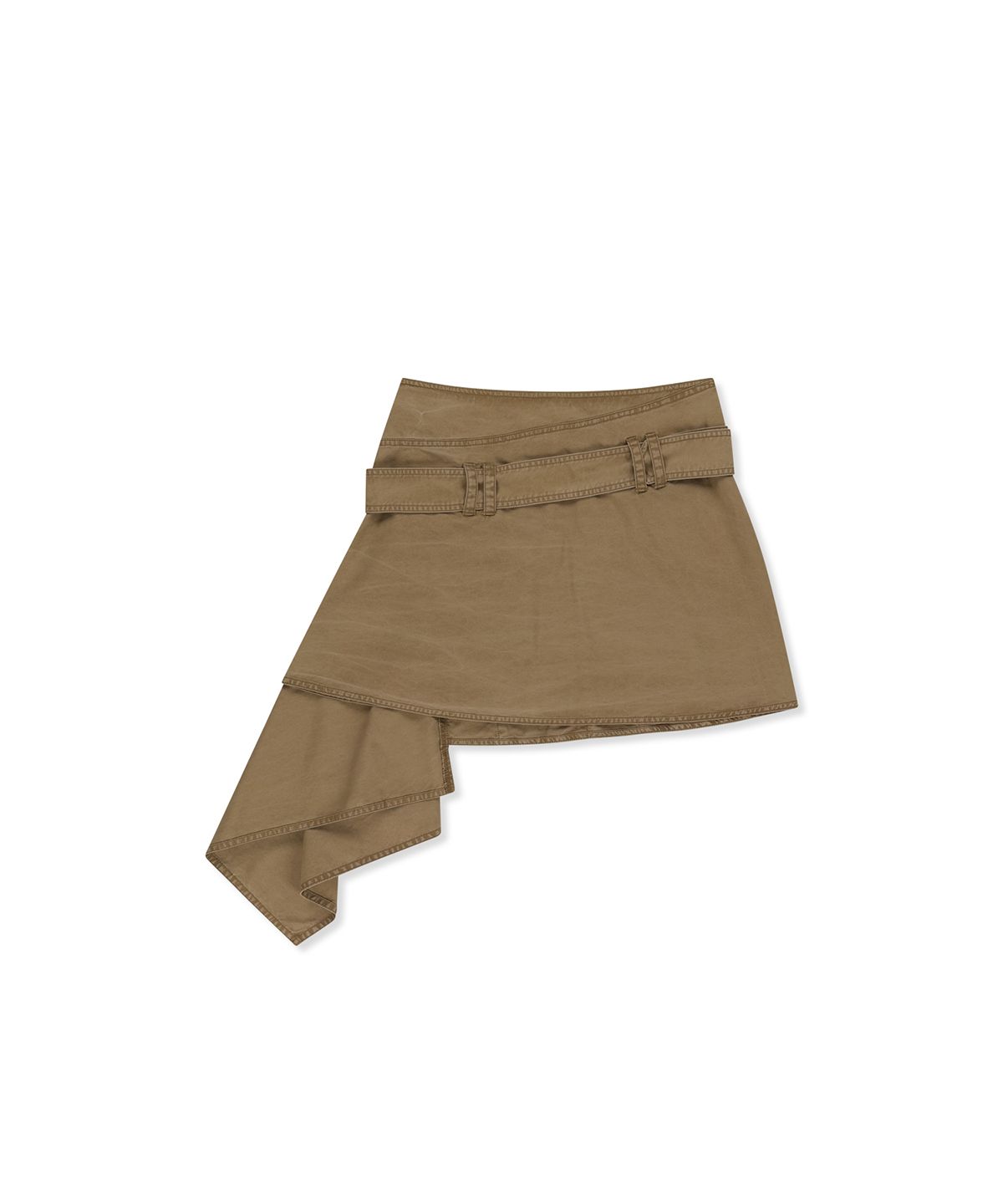 마뗑킴(MATIN KIM) BELTED LAYERED MINI SKIRT IN BEIGE