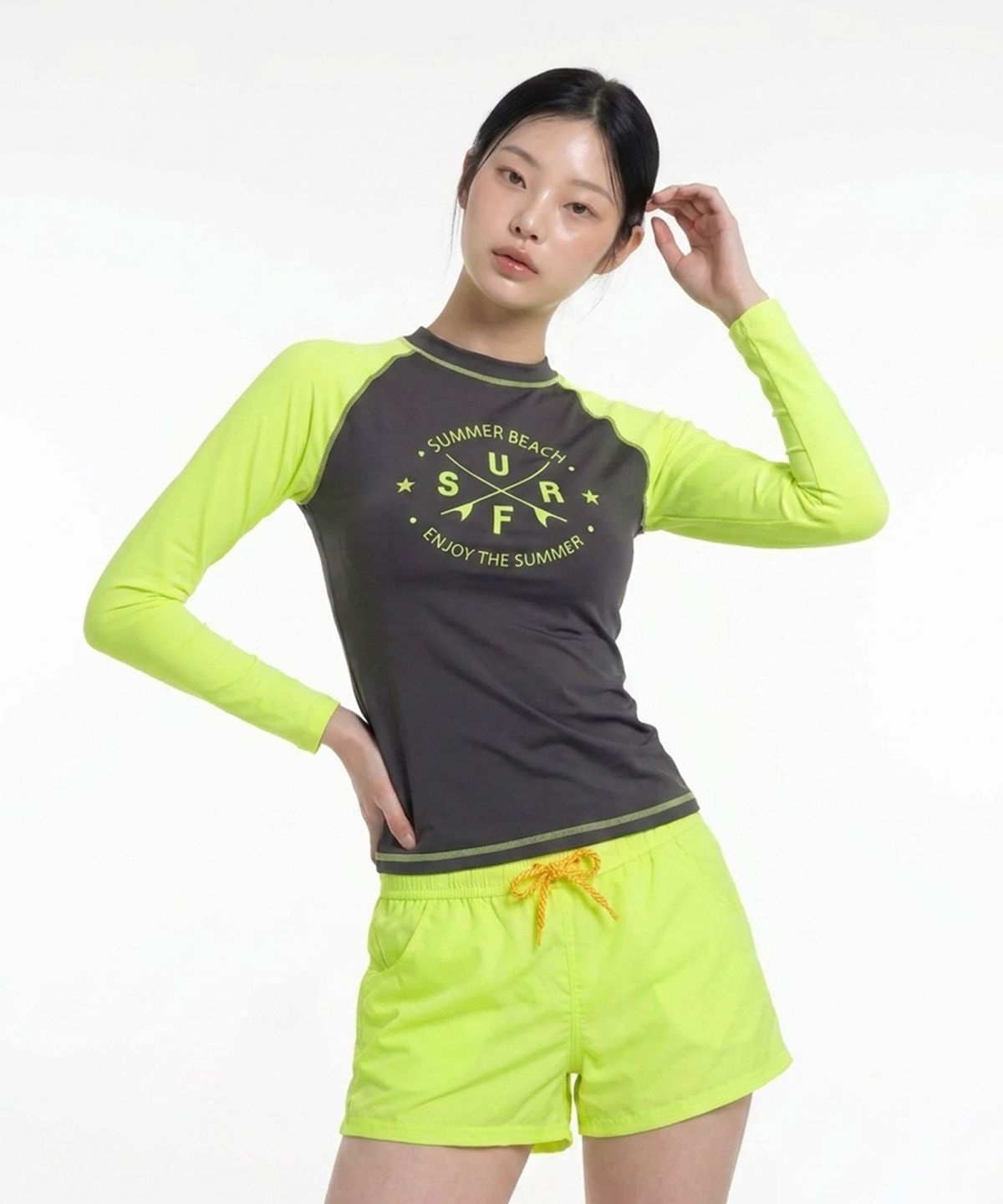 댑(DAB) 썸머 비치 여성 긴팔 래쉬가드