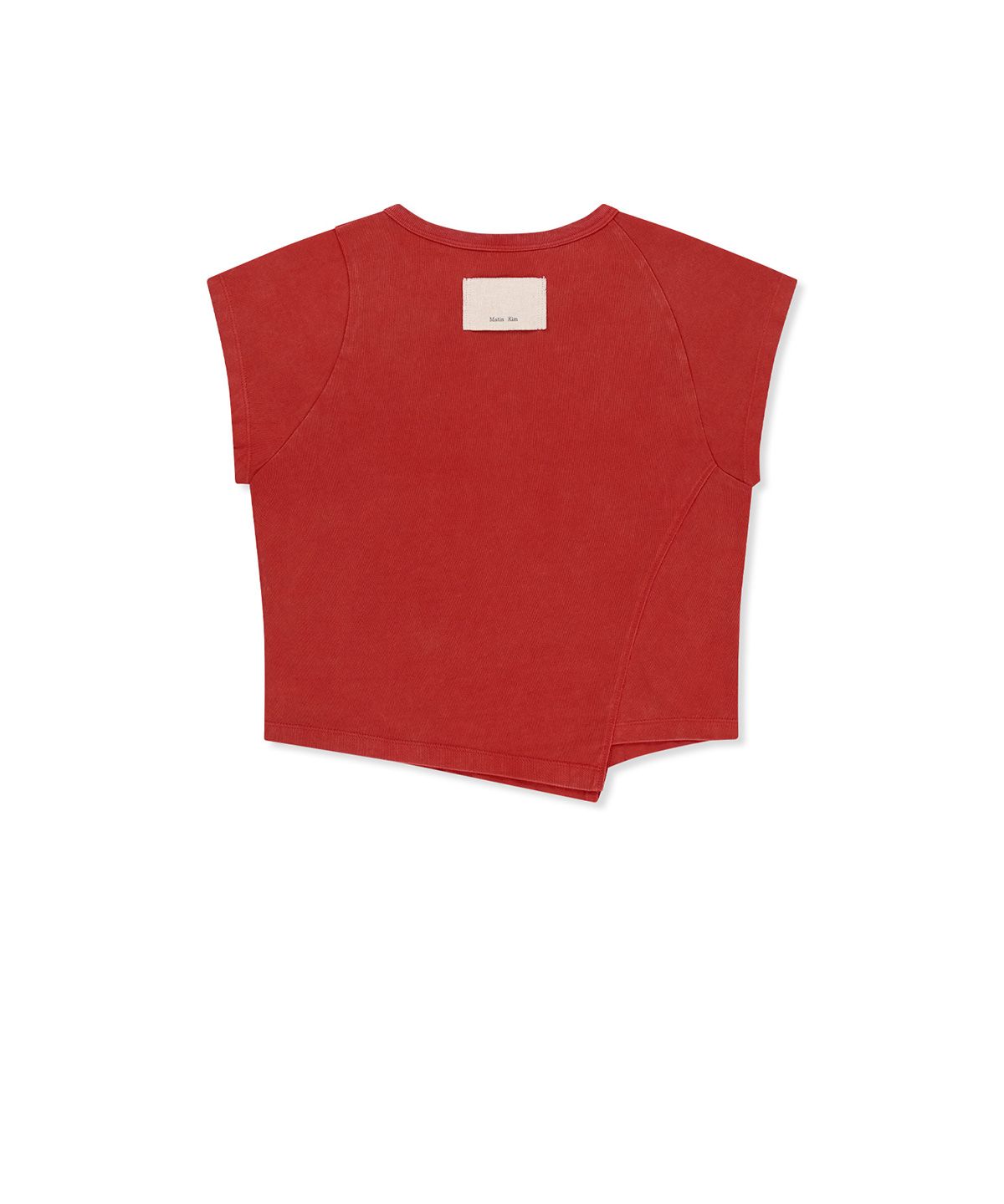 마뗑킴(MATIN KIM) CURVED CUT SLIM TOP IN RED