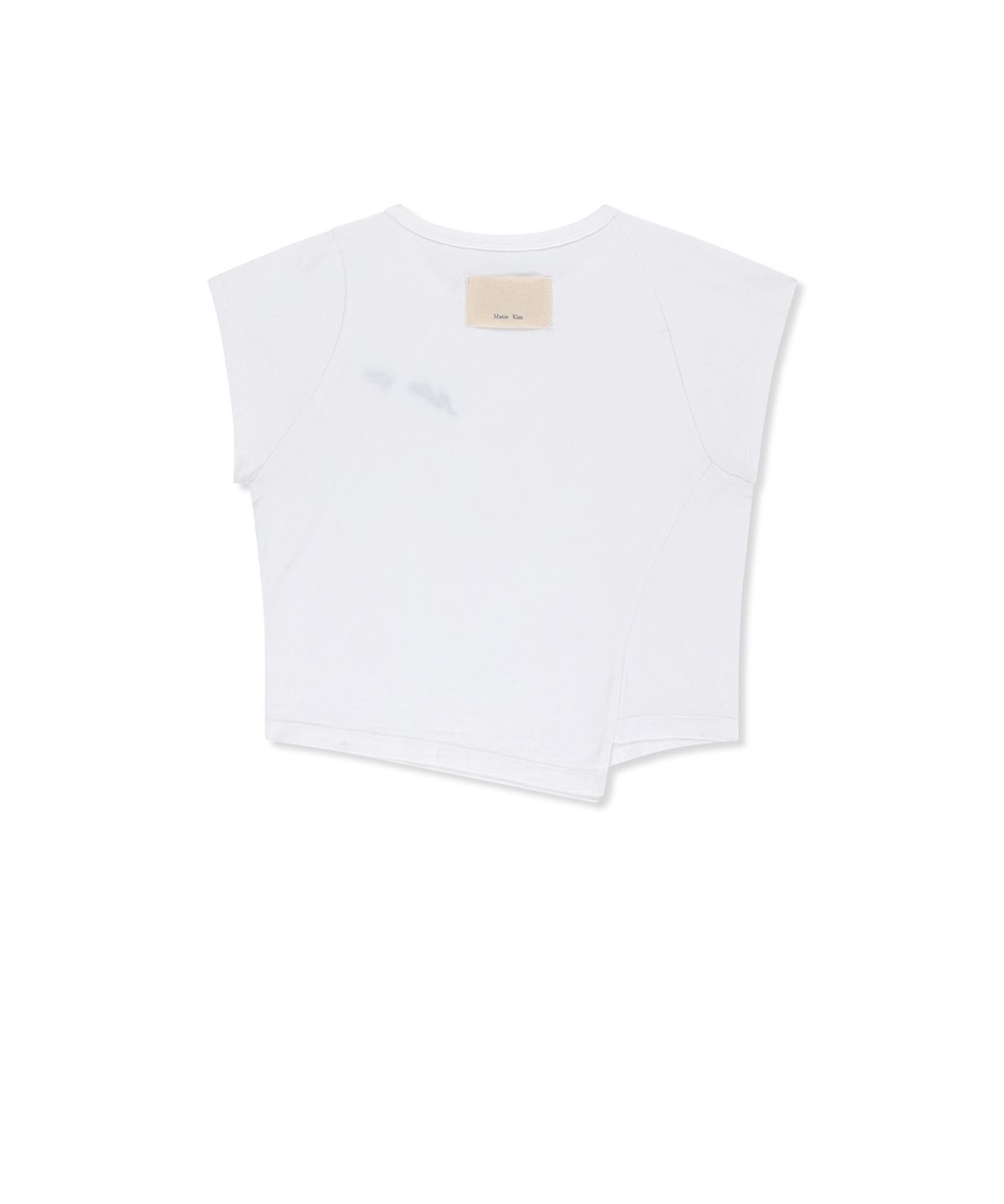 마뗑킴(MATIN KIM) CURVED CUT SLIM TOP IN IVORY
