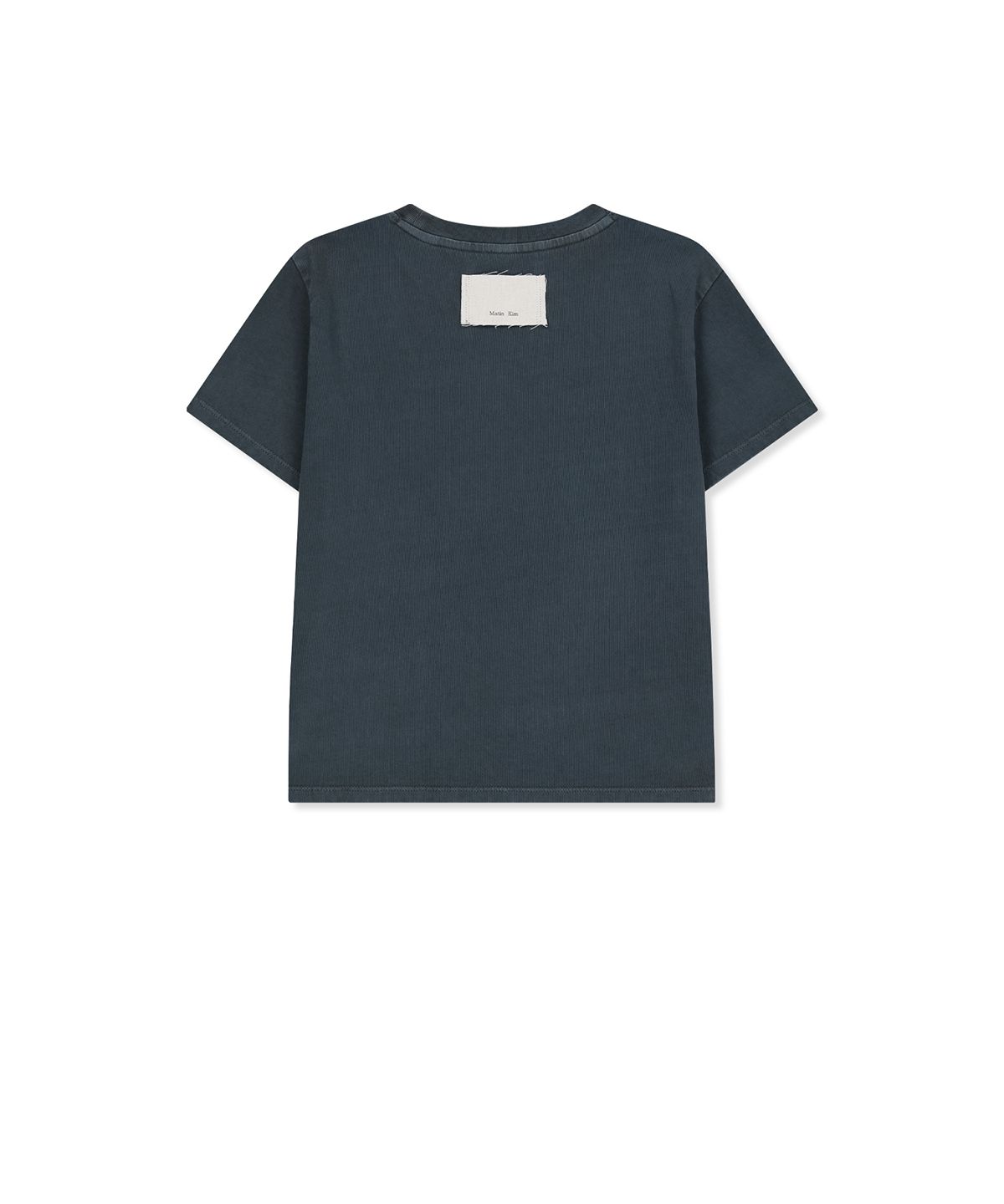 마뗑킴(MATIN KIM) WASHED LOGO FULL PINTUCK TOP IN SMOKE BLUE