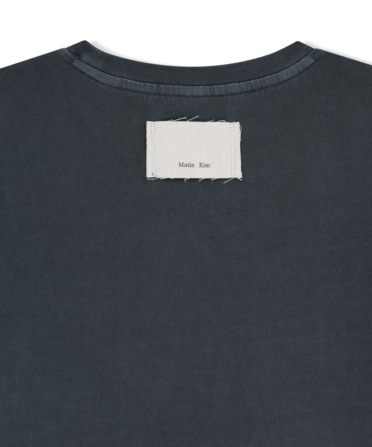 마뗑킴(MATIN KIM) WASHED LOGO FULL PINTUCK TOP IN SMOKE BLUE