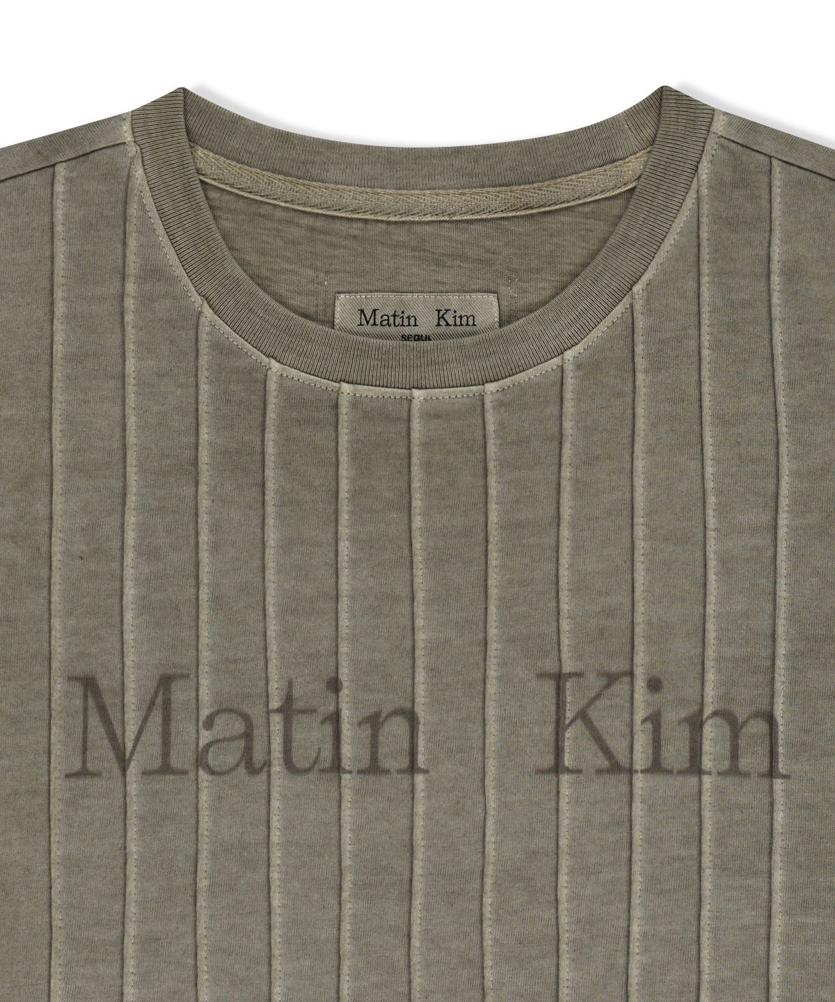 마뗑킴(MATIN KIM) WASHED LOGO FULL PINTUCK TOP IN BEIGE