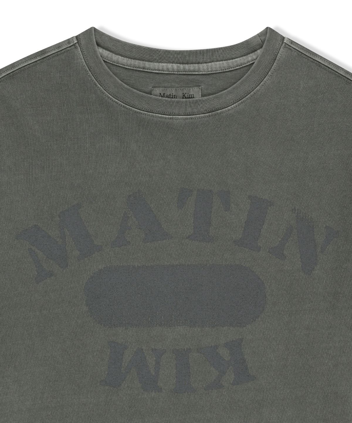 마뗑킴(MATIN KIM) VINTAGE WAHSHED OVERFIT TOP IN CHARCOAL