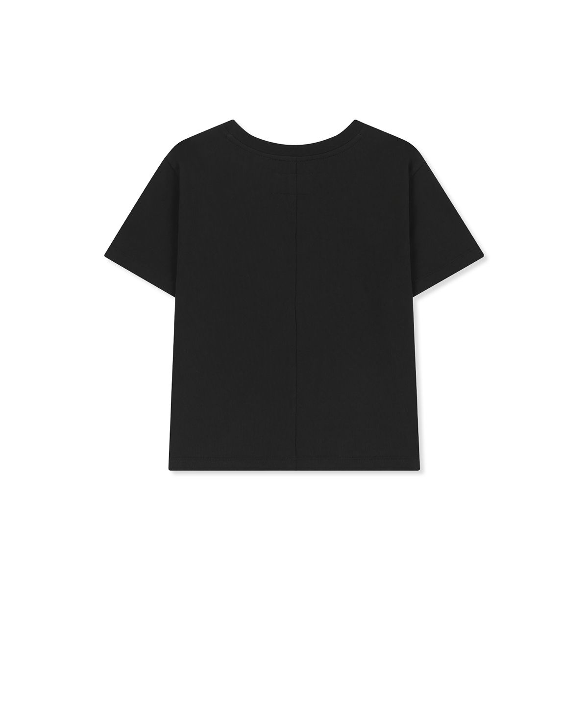마뗑킴(MATIN KIM) DIAGONAL CUT LOGO CROP TOP IN BLACK
