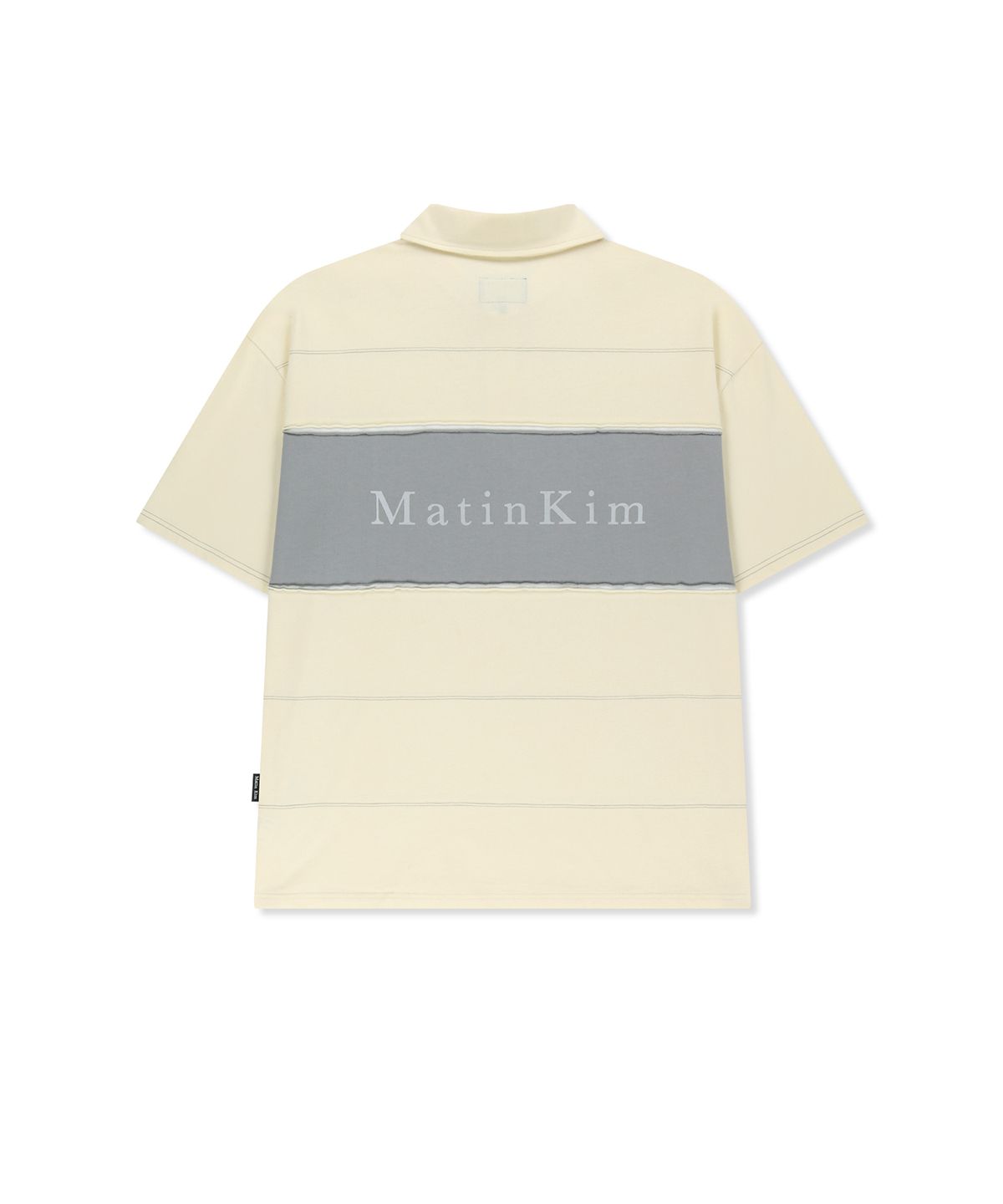 마뗑킴(MATIN KIM) CUT OUT BLOCK COLLAR TOP FOR MEN IN IVORY