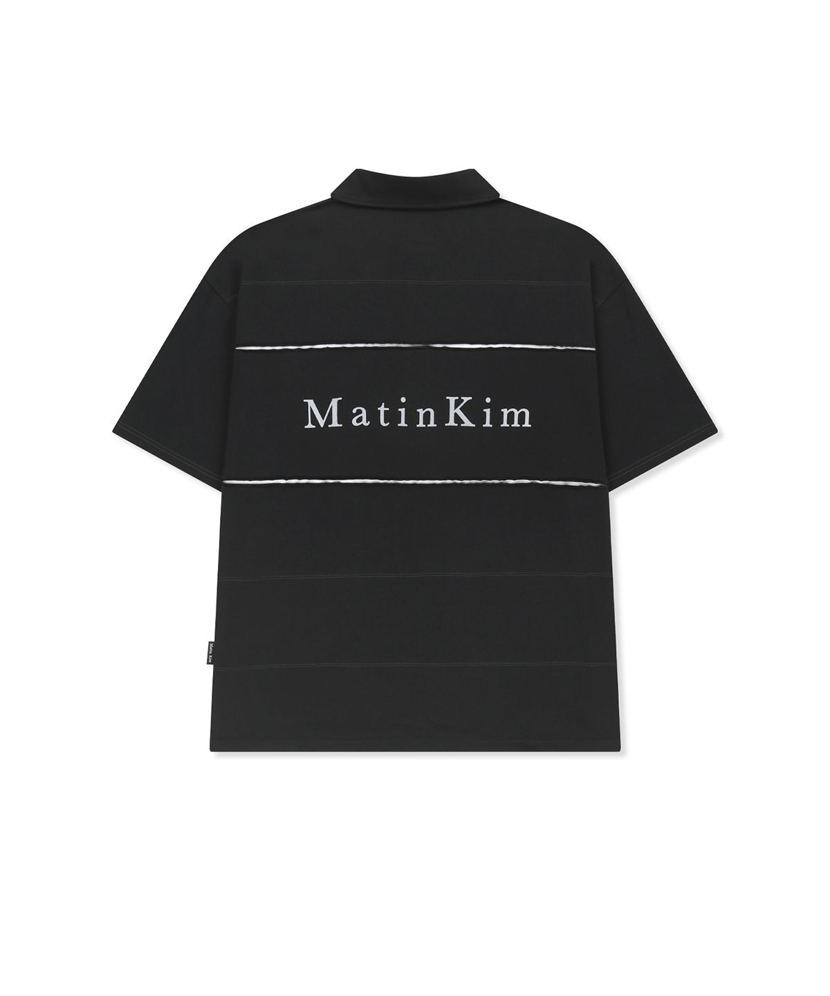 마뗑킴(MATIN KIM) CUT OUT BLOCK COLLAR TOP FOR MEN IN BLACK