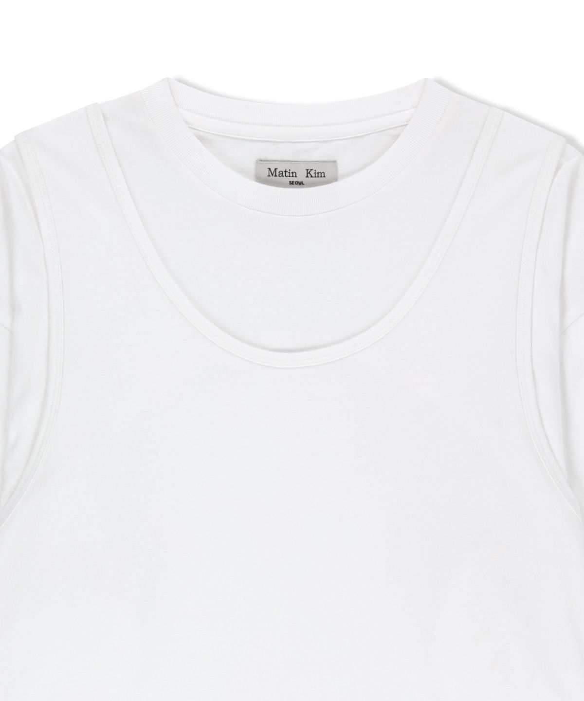 마뗑킴(MATIN KIM) CROSS BACK LAYERED TOP IN WHITE