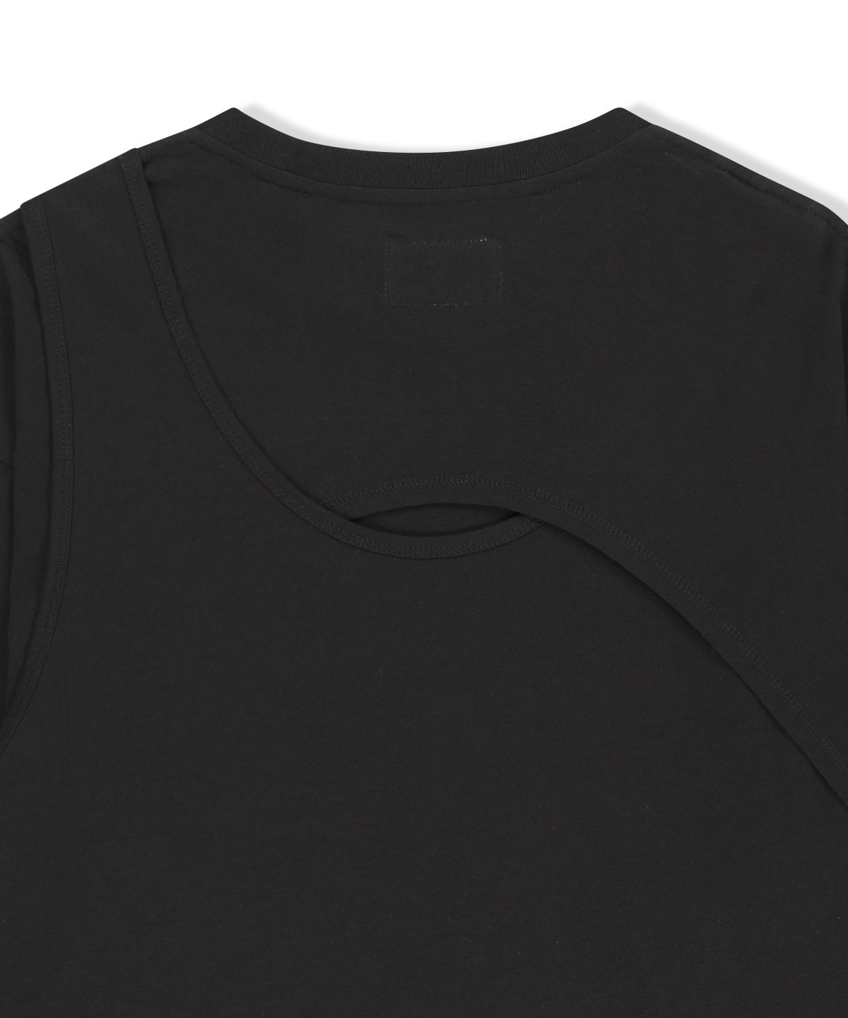 마뗑킴(MATIN KIM) CROSS BACK LAYERED TOP IN BLACK