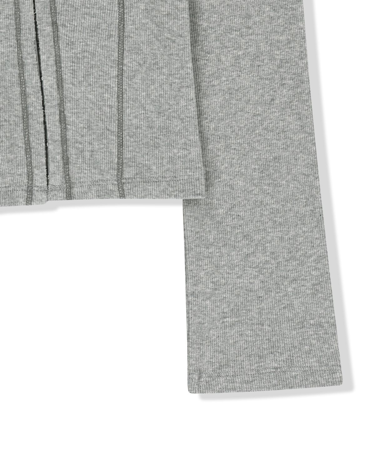 마뗑킴(MATIN KIM) MULTI STYLING HOOK DETAIL SLIM TOP IN GREY