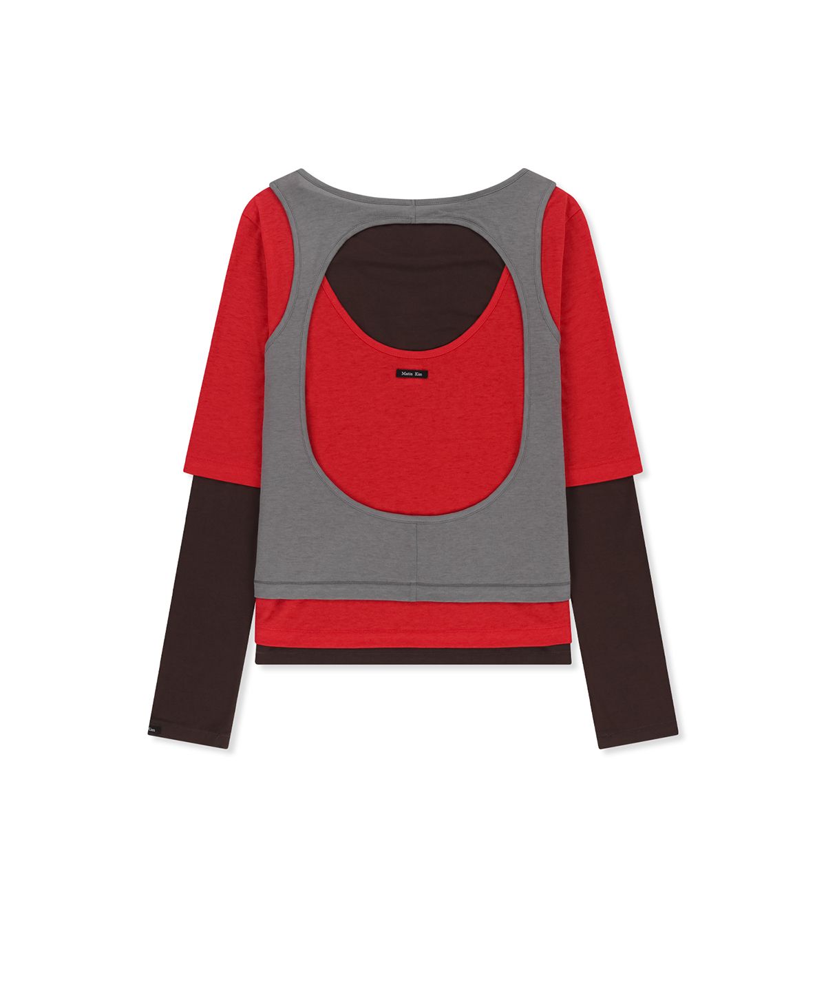 마뗑킴(MATIN KIM) TRIPLE LAYERED MULTI WAY TOP IN RED