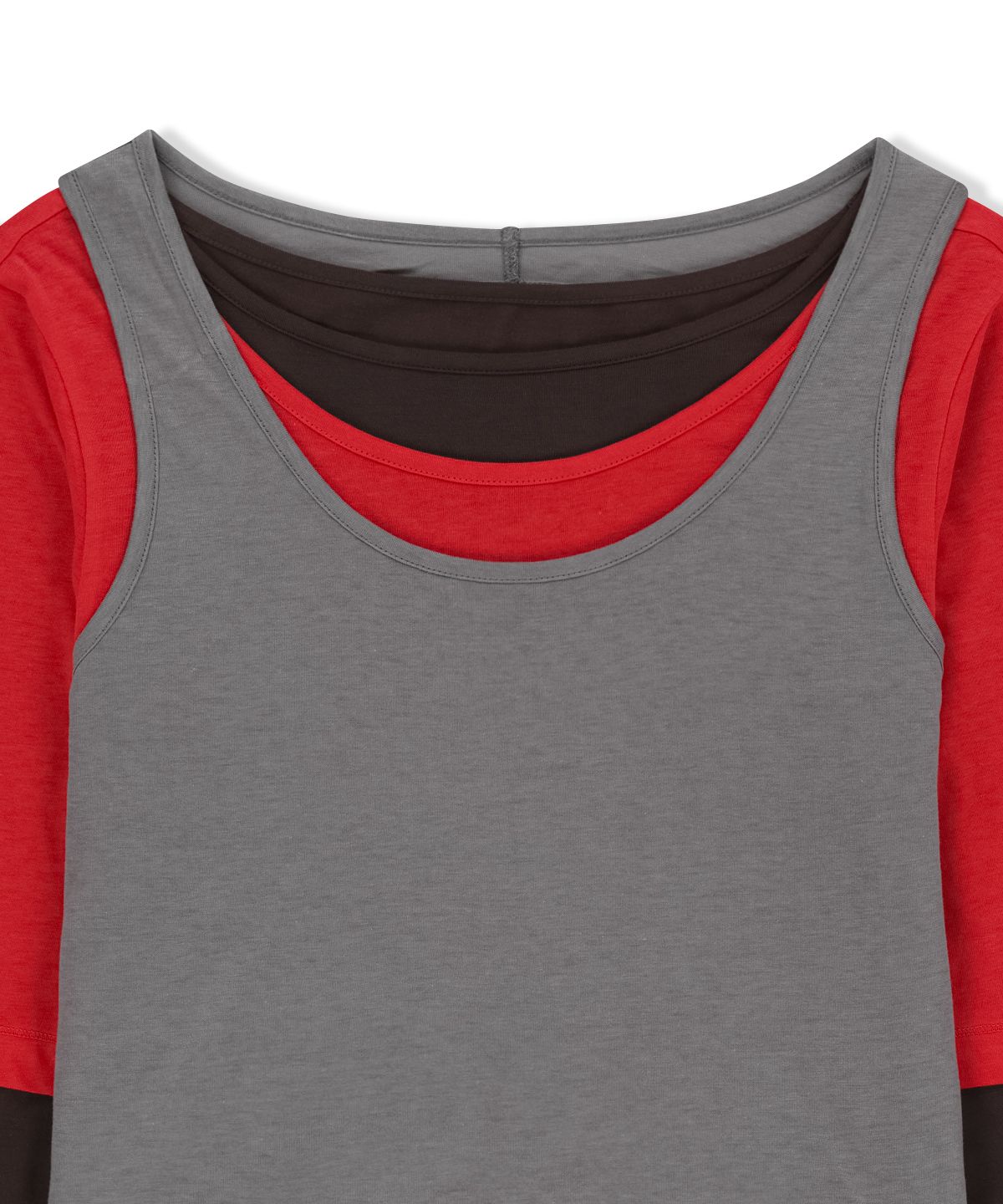 마뗑킴(MATIN KIM) TRIPLE LAYERED MULTI WAY TOP IN RED