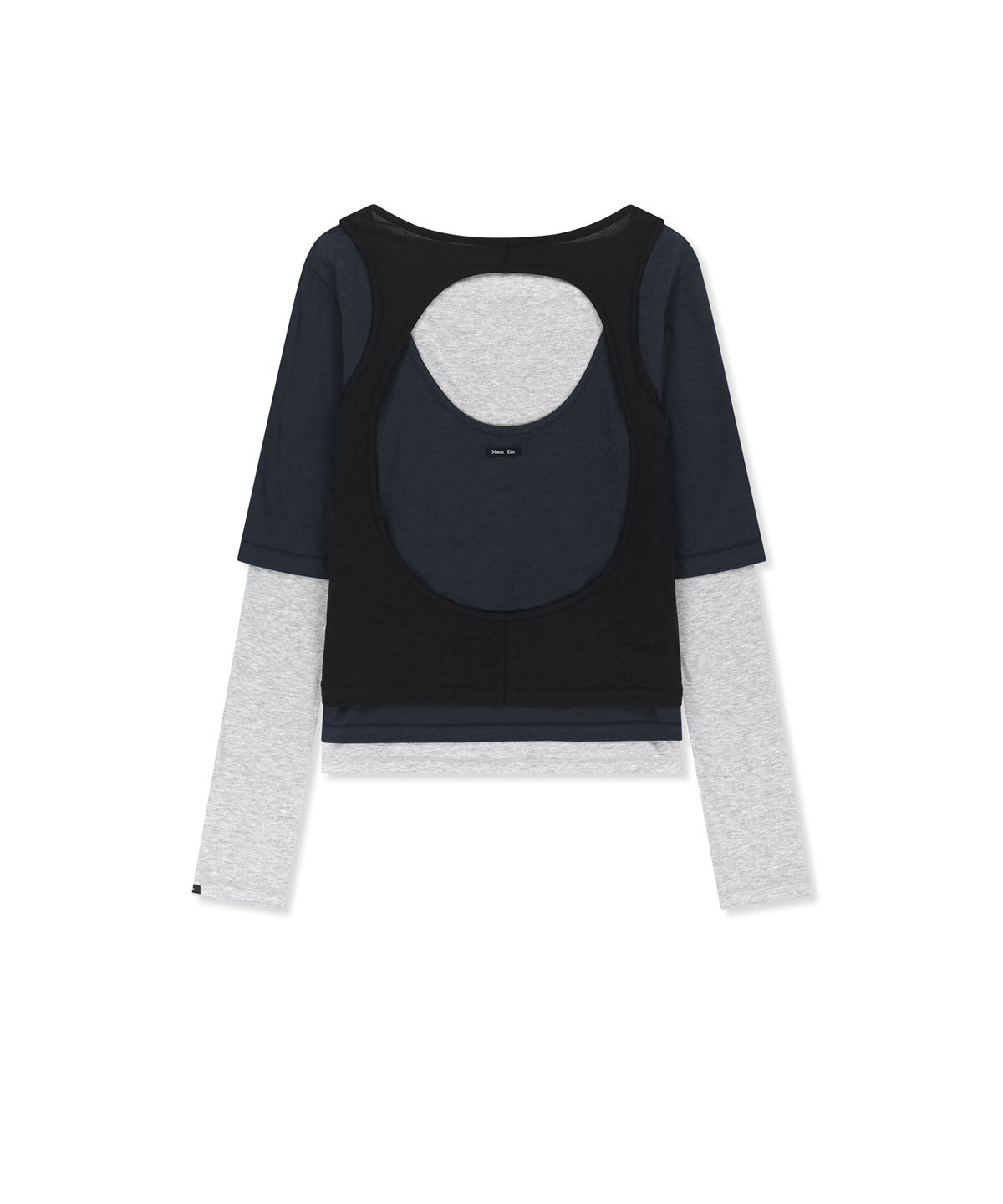 마뗑킴(MATIN KIM) TRIPLE LAYERED MULTI WAY TOP IN NAVY