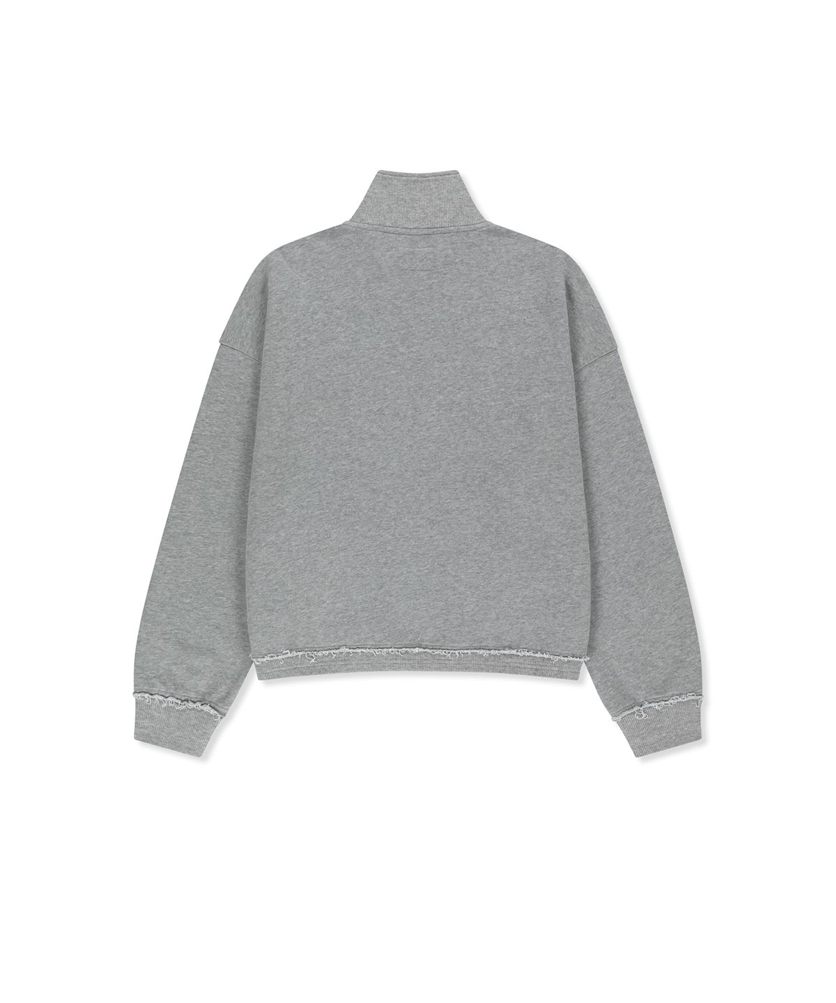 마뗑킴(MATIN KIM) MIXED WAFFLE APPLIQUE LOGO ZIP UP IN GREY