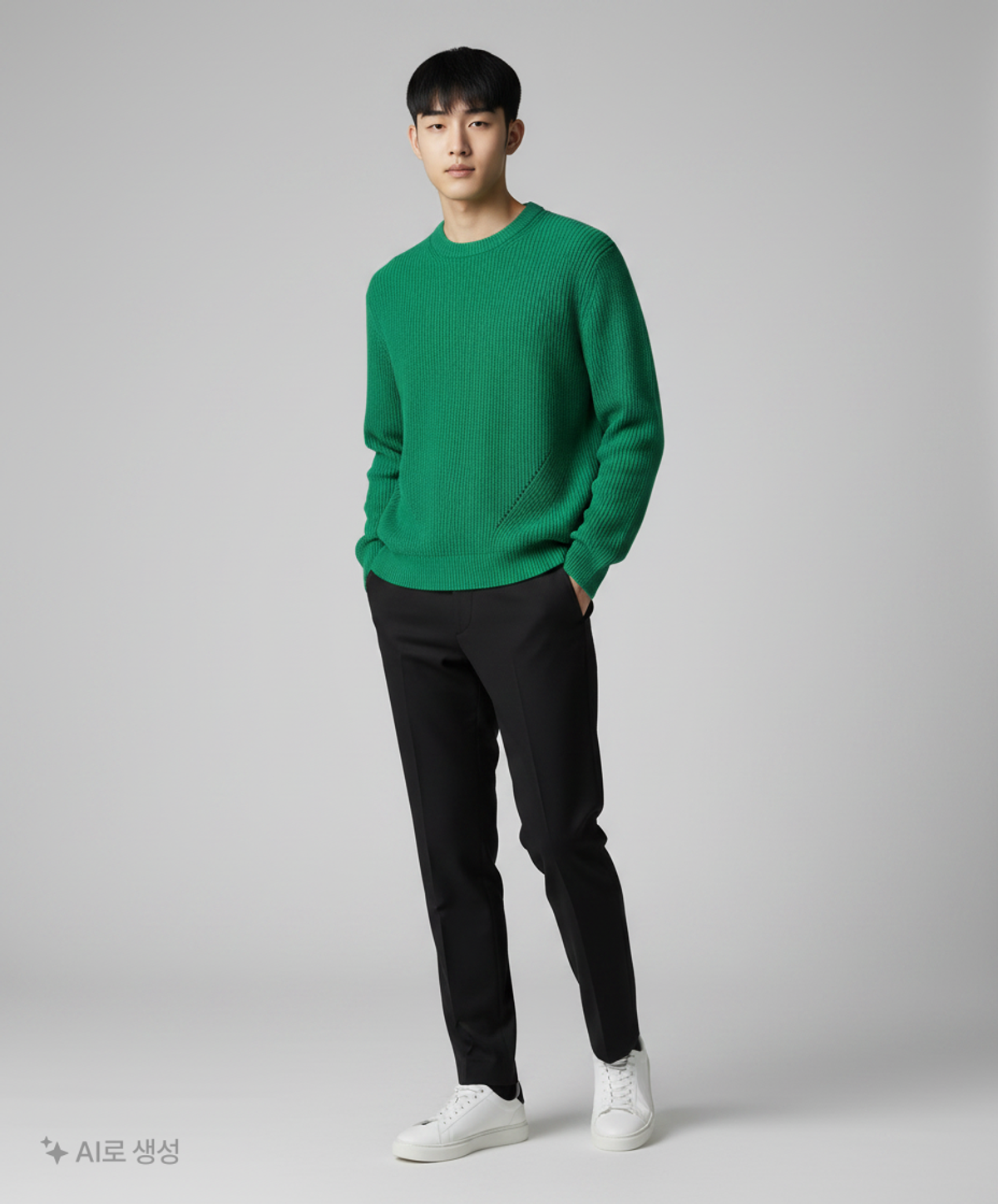 키뮤어(KIIMUIR) 22FW 워셔블 크루넥 니트_ 에메랄드 그린 M