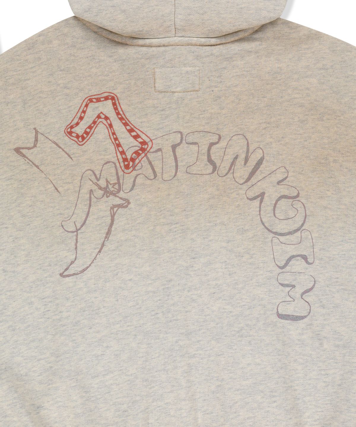 마뗑킴(MATIN KIM) VINTAGE WASHED COLOR CONTRAST HOODY ZIP UP IN LIGHT BEIGE