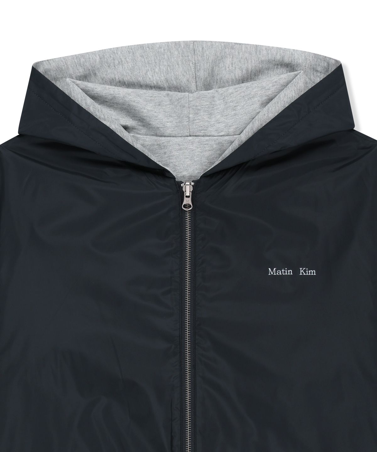 마뗑킴(MATIN KIM) DOUBLE FACE HOODY ZIP UP IN NAVY