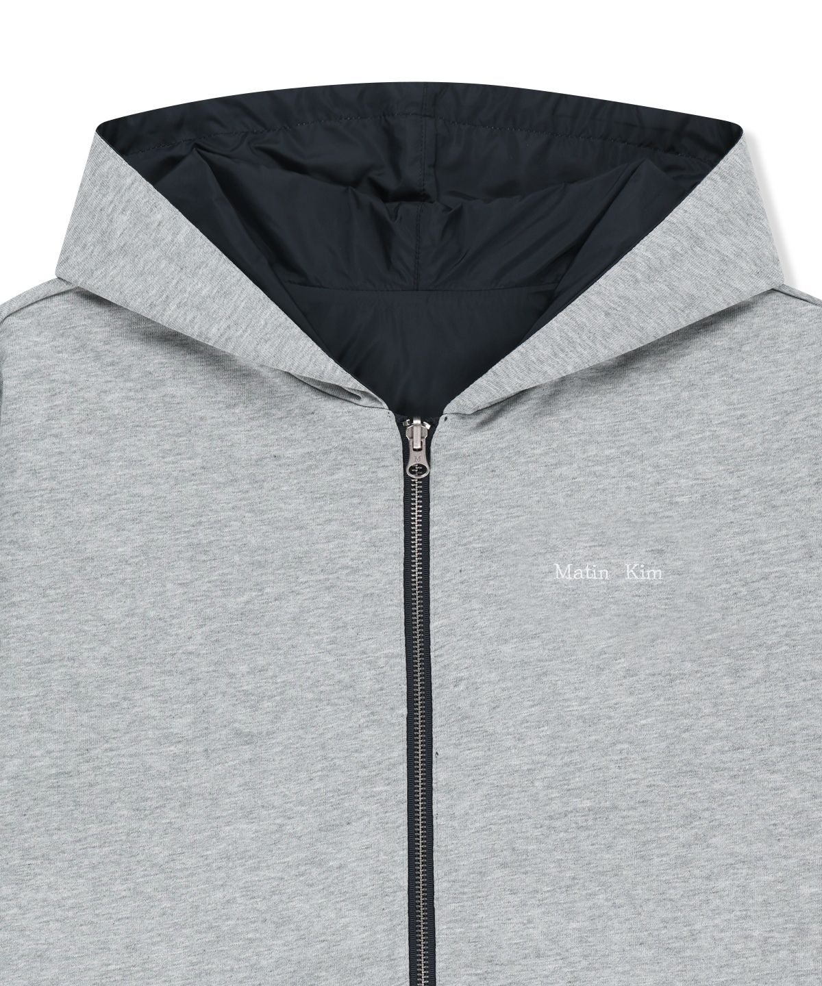마뗑킴(MATIN KIM) DOUBLE FACE HOODY ZIP UP IN NAVY