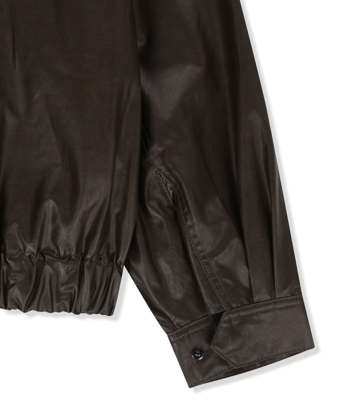 마뗑킴(MATIN KIM) WAXED HIGH NECK JUMPER IN BROWN