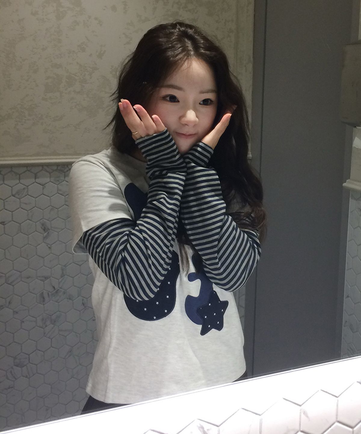 케이케이이이이(KKEEE) 저스트 큐트 레이어드 긴팔티(2color)