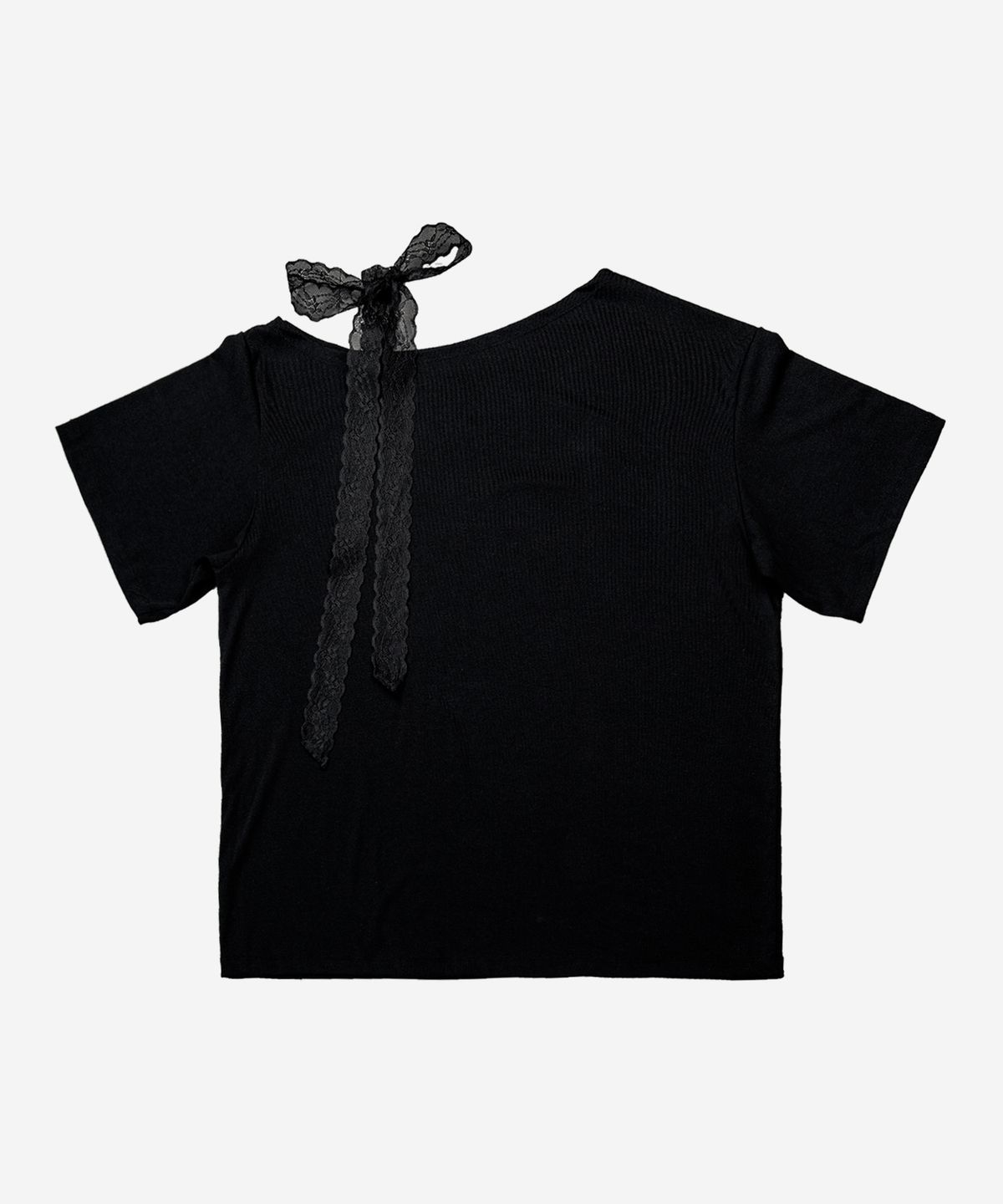 달링유어배드(DARLING, YOU'RE BAD) Iris Lace Ribbon Tee #Black(黑)