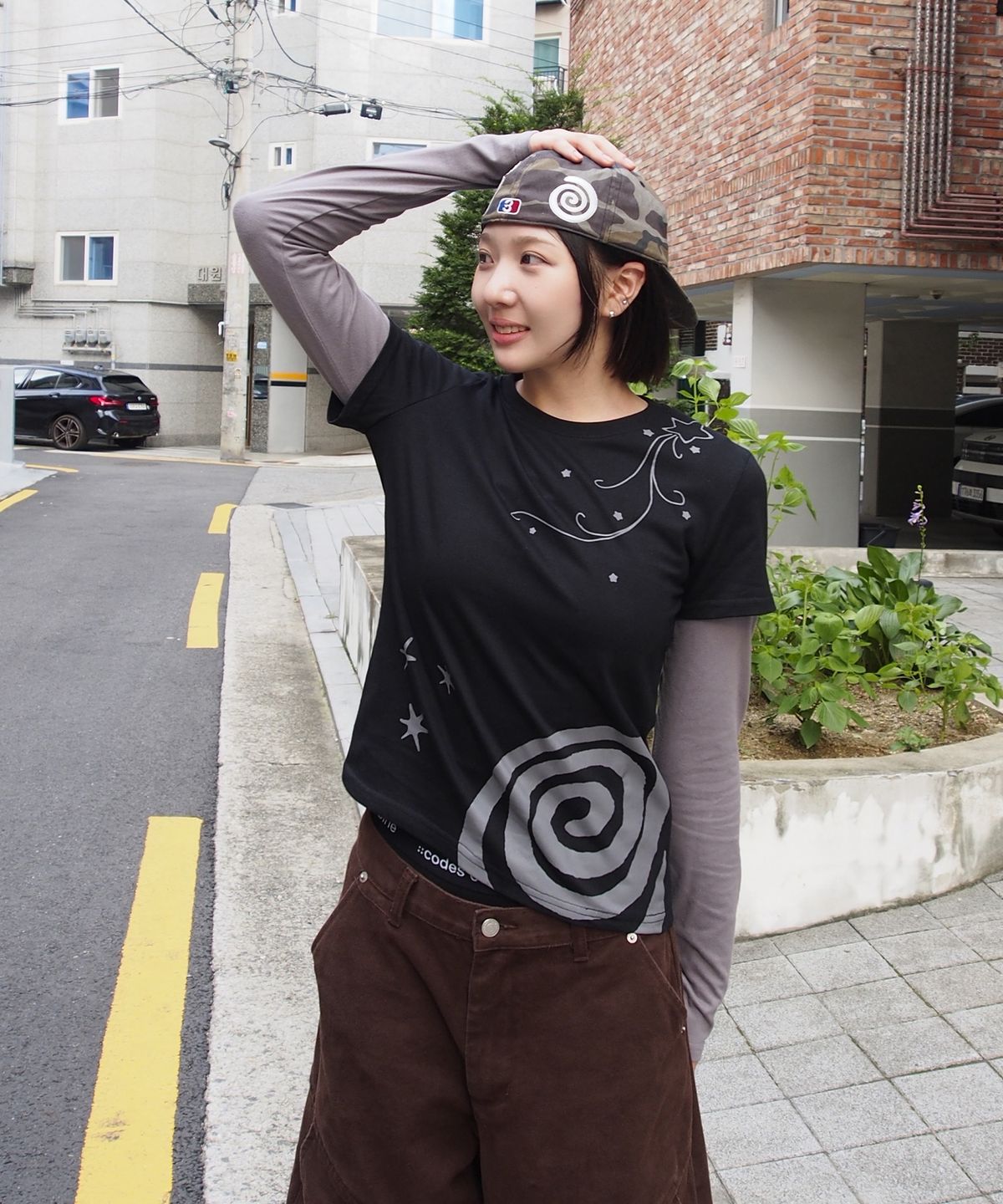 케이케이이이이(KKEEE) 러블리 나이트 레이어드 긴팔티(2color)