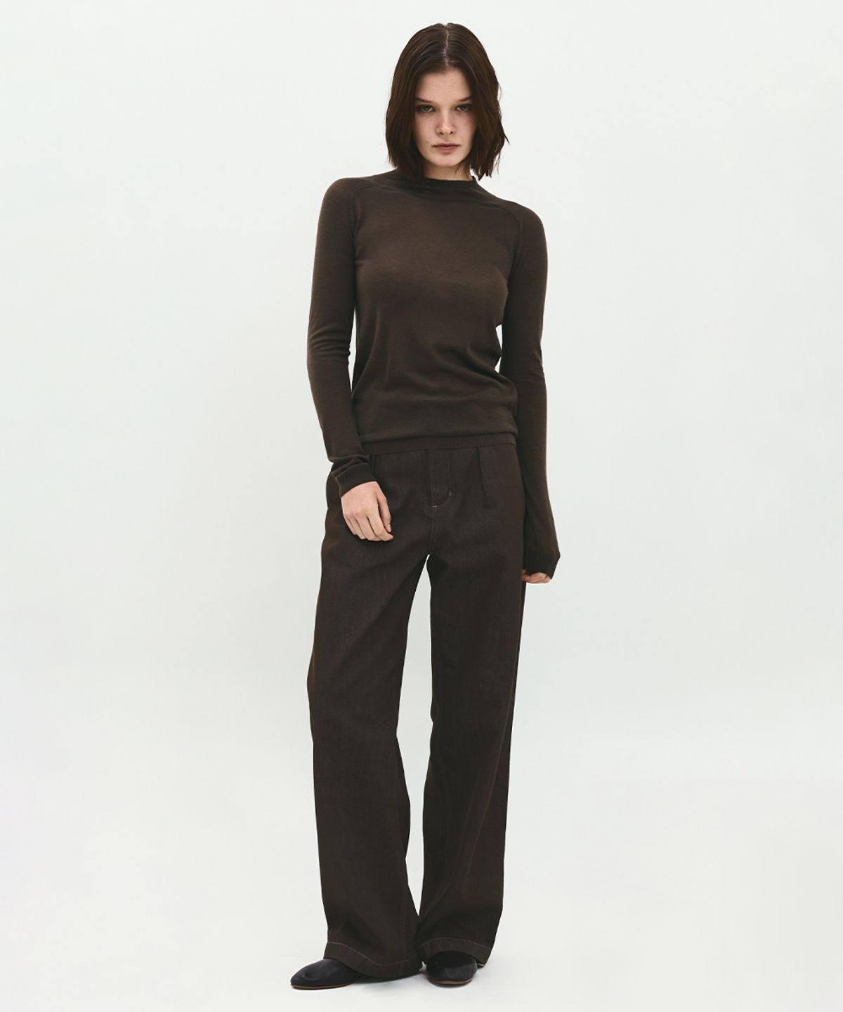 러프사이드 화이트라벨(ROUGH SIDE WHITE LABEL) Breezy Knit Brown