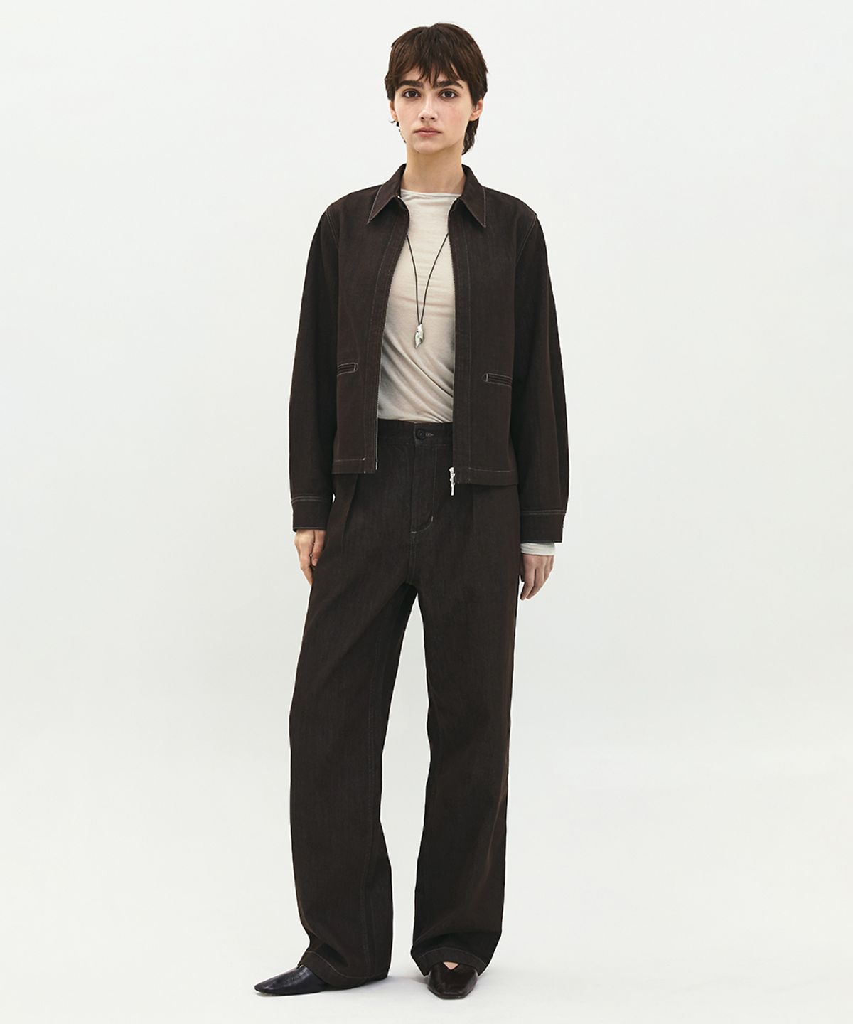 러프사이드 화이트라벨(ROUGH SIDE WHITE LABEL) Tacit Jacket Brown