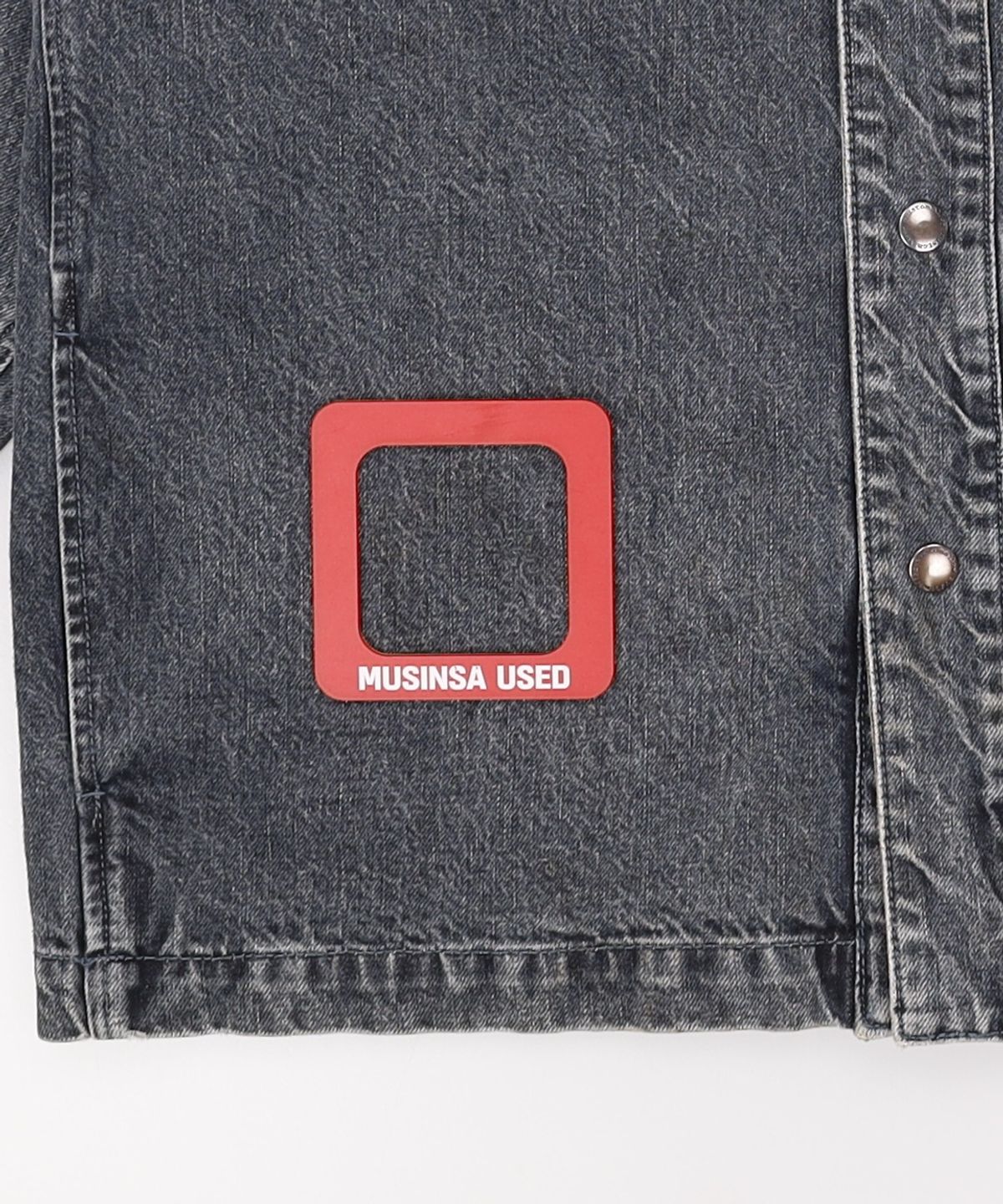 커스텀멜로우(CUSTOMELLOW) raglan sleeve denim overshirt_CWSAM22153GYX M