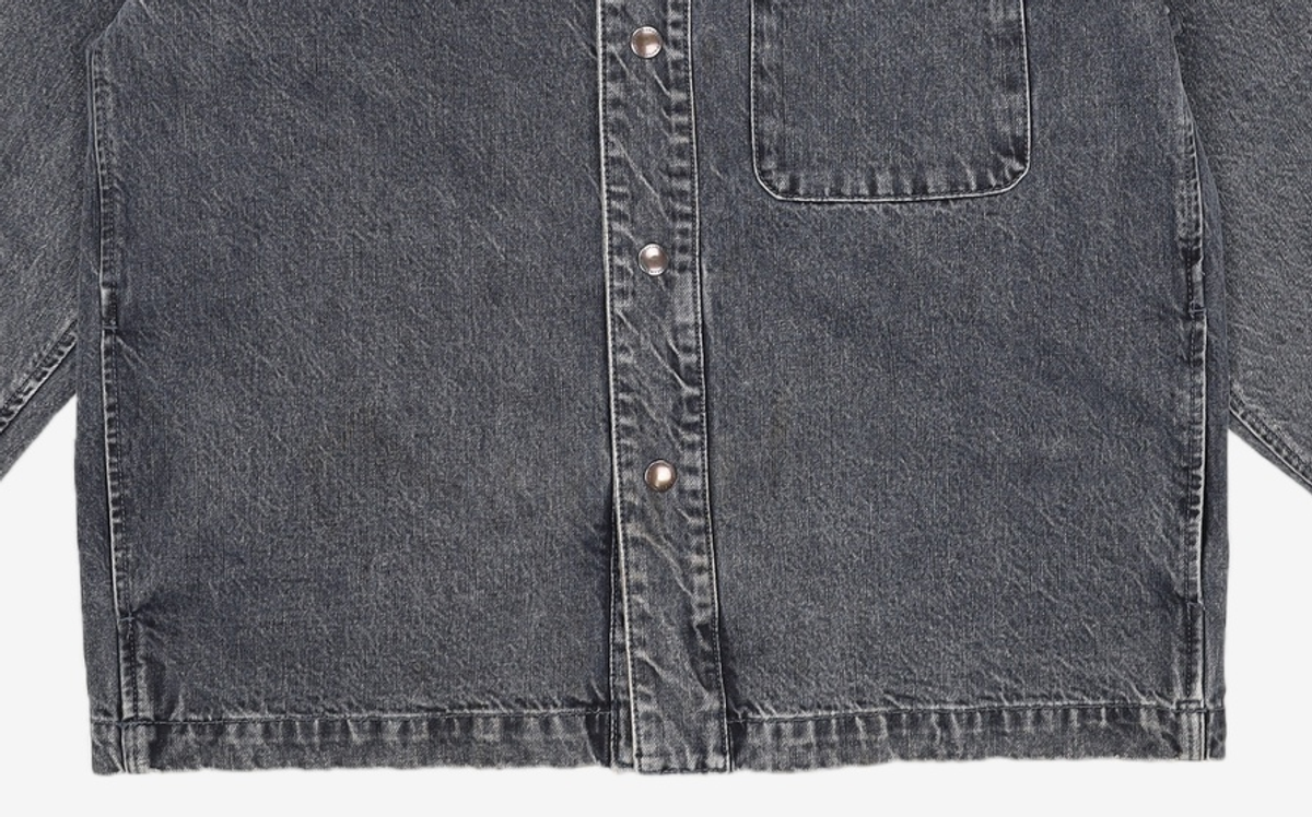 커스텀멜로우(CUSTOMELLOW) raglan sleeve denim overshirt_CWSAM22153GYX M