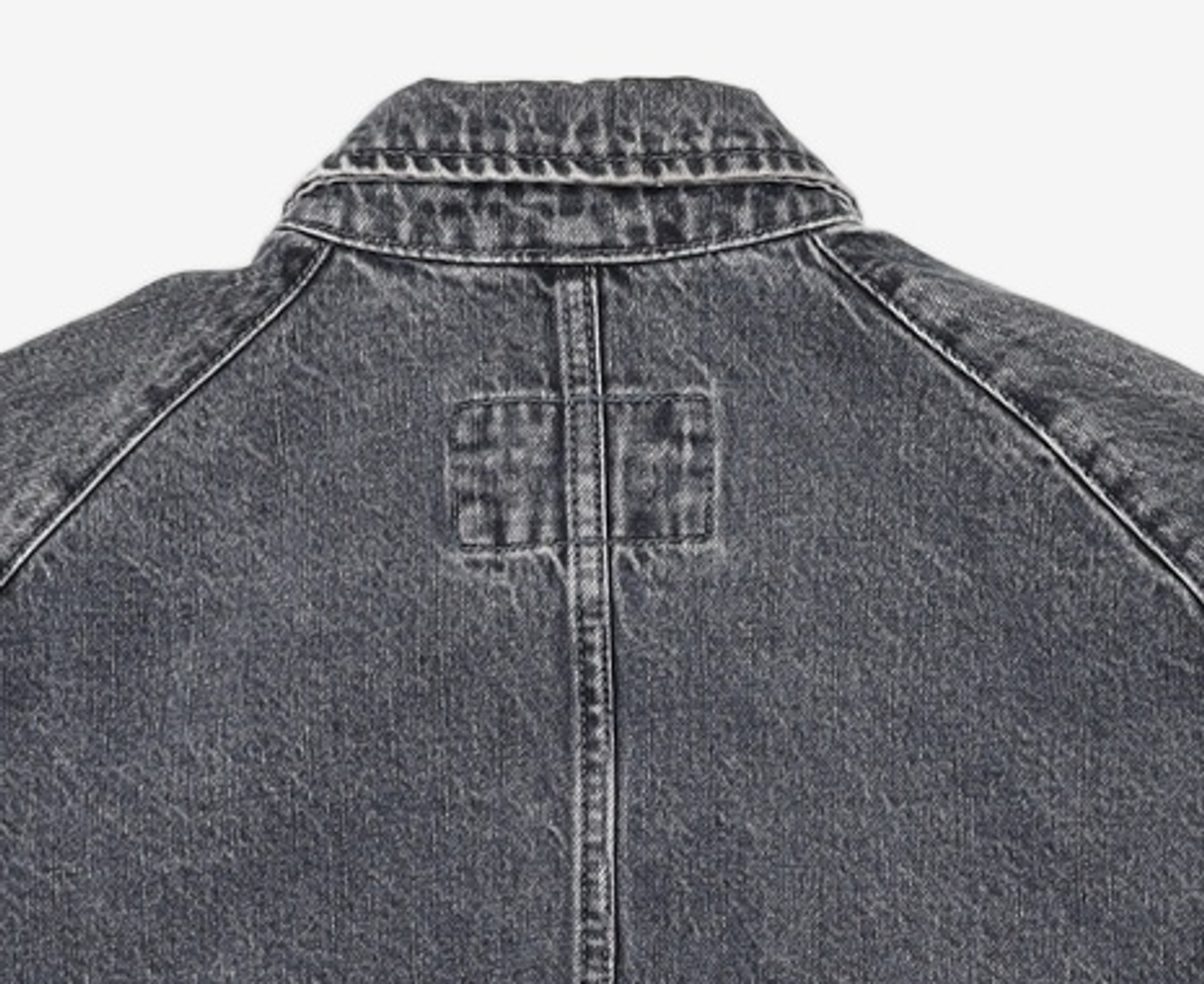 커스텀멜로우(CUSTOMELLOW) raglan sleeve denim overshirt_CWSAM22153GYX M