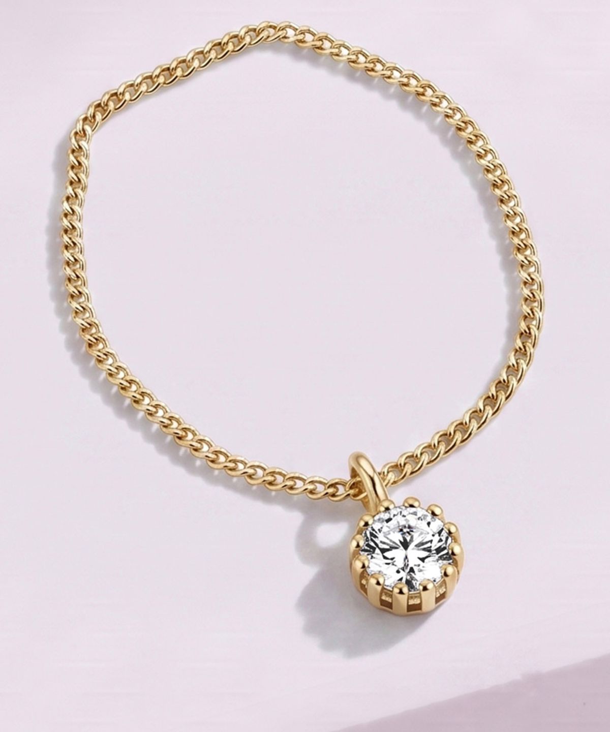 엘렌쥬얼리(HELENE JEWELRY) 14K 18K 랩 다이아몬드 미니 커브 체인 금 반지