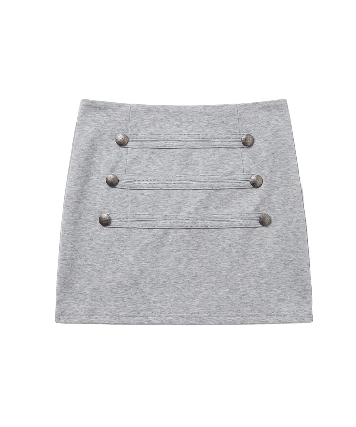 더그린랩(THE GREEN LAB) 나폴레옹 버튼 미니스커트 [멜란지 그레이]