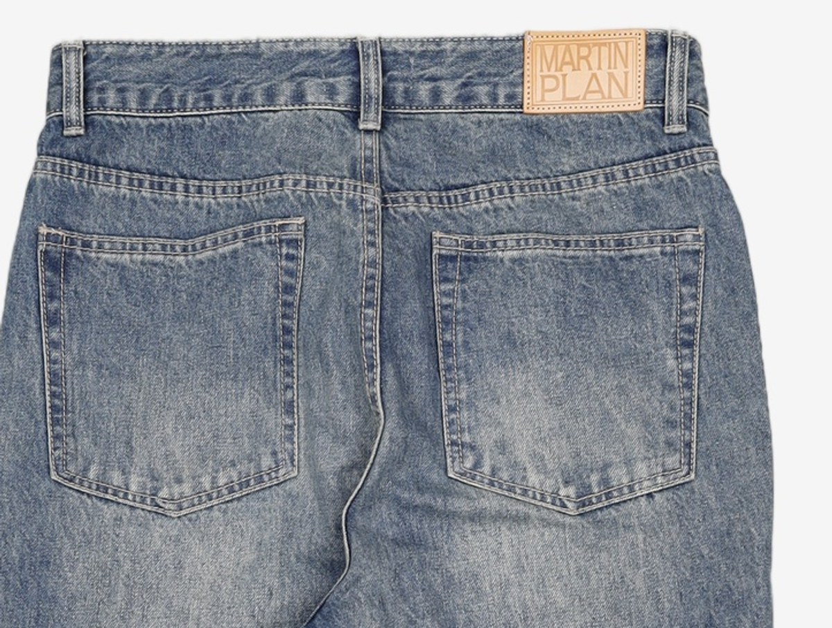 마틴플랜(MARTIN PLAN) Cut Out Straight Jeans - BLUE M