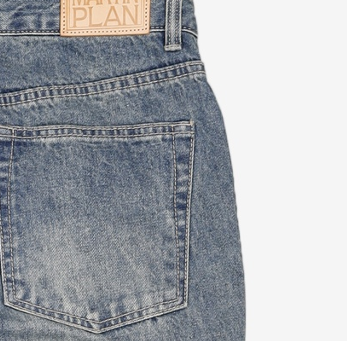 마틴플랜(MARTIN PLAN) Cut Out Straight Jeans - BLUE M