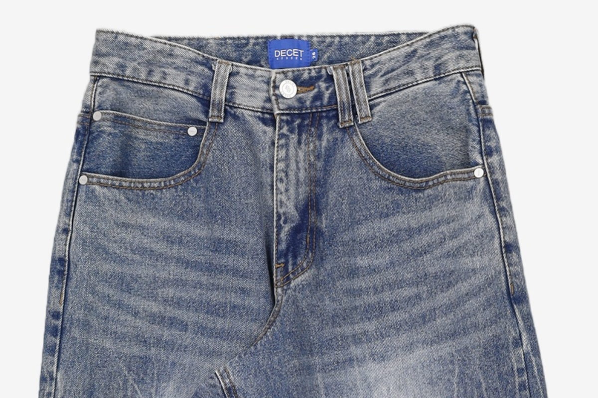 데케트(DECET) Mid Rise Wide Jeans DCPT027BlueCenter 26