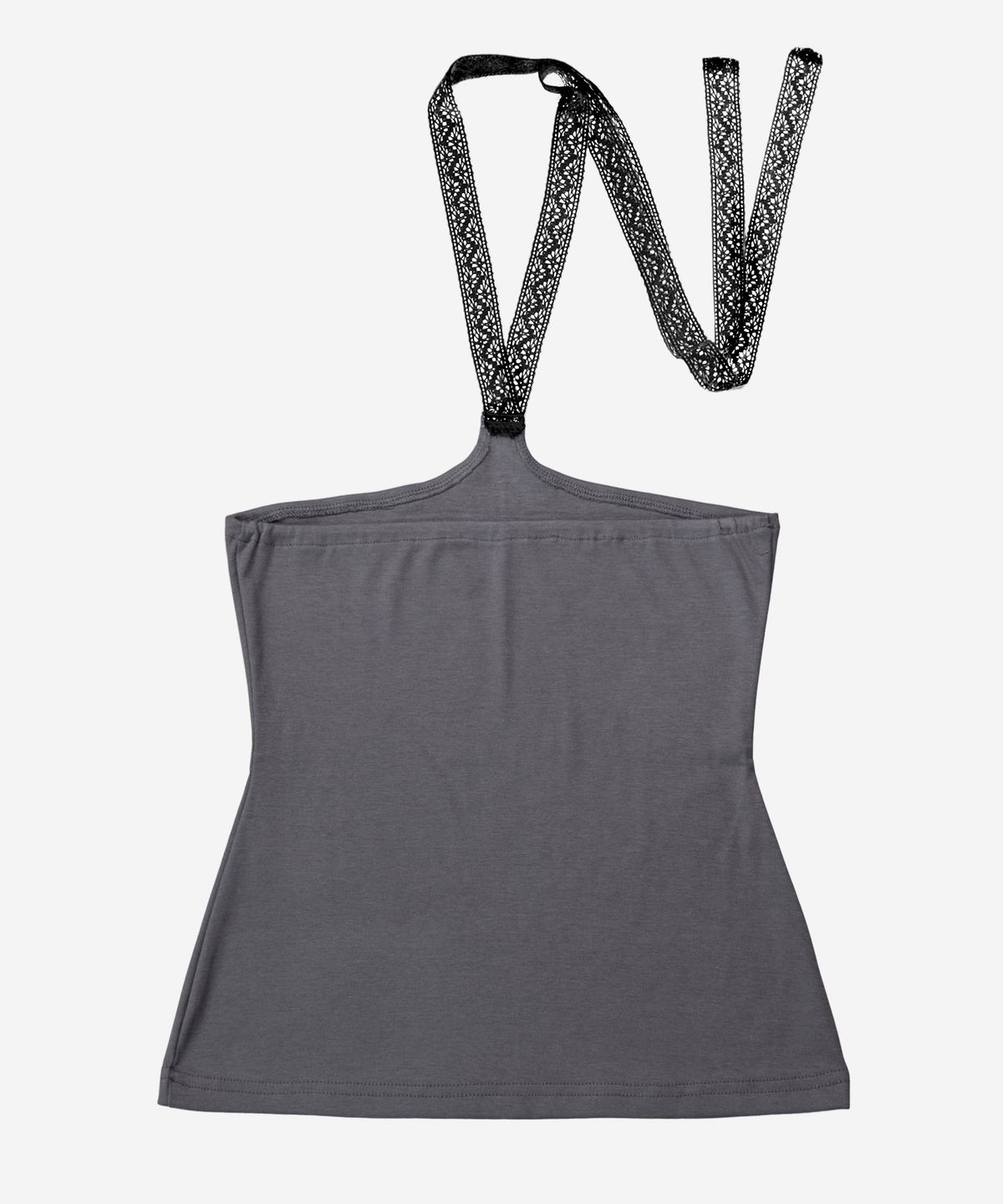 달링유어배드(DARLING, YOU'RE BAD) Lace Fan Halter Top #Charcoal(墨)