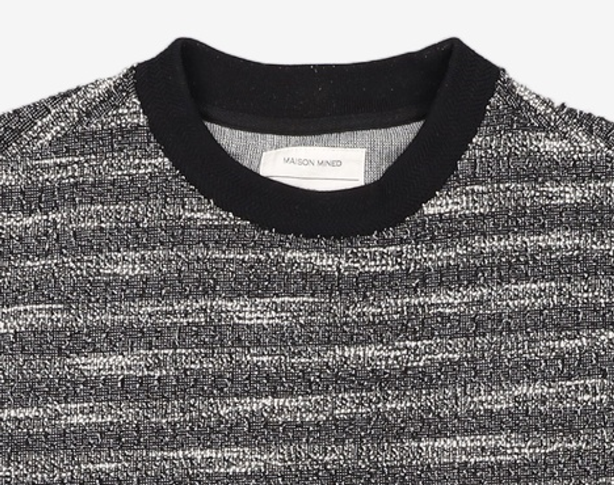 메종미네드(MAISON MINED) MIXED BOUCLE KNIT LONG SLEEVE BLACK M
