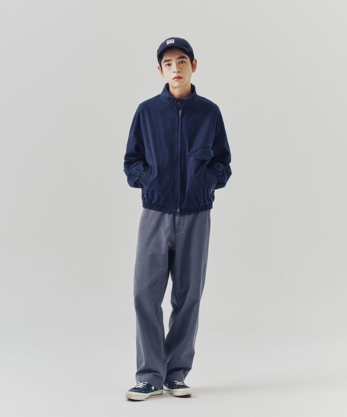 에스피오나지(ESPIONAGE) Wide Officer Pants Slate