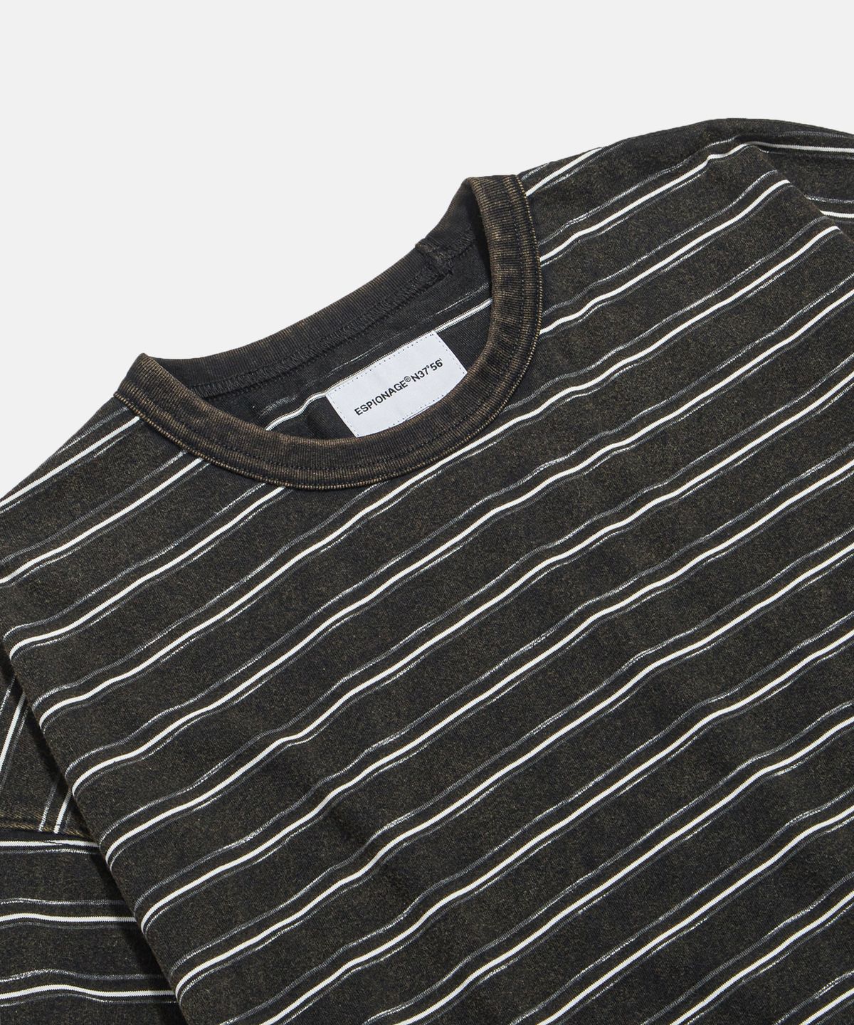 에스피오나지(ESPIONAGE) Vintage Washed Border L/S Tee Black