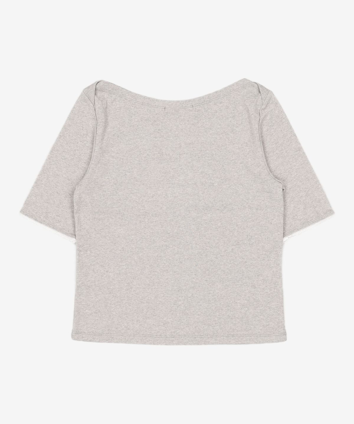 비뮤즈맨션(BEMUSE MANSION) Boat neck ribbed top - Melange gray 34